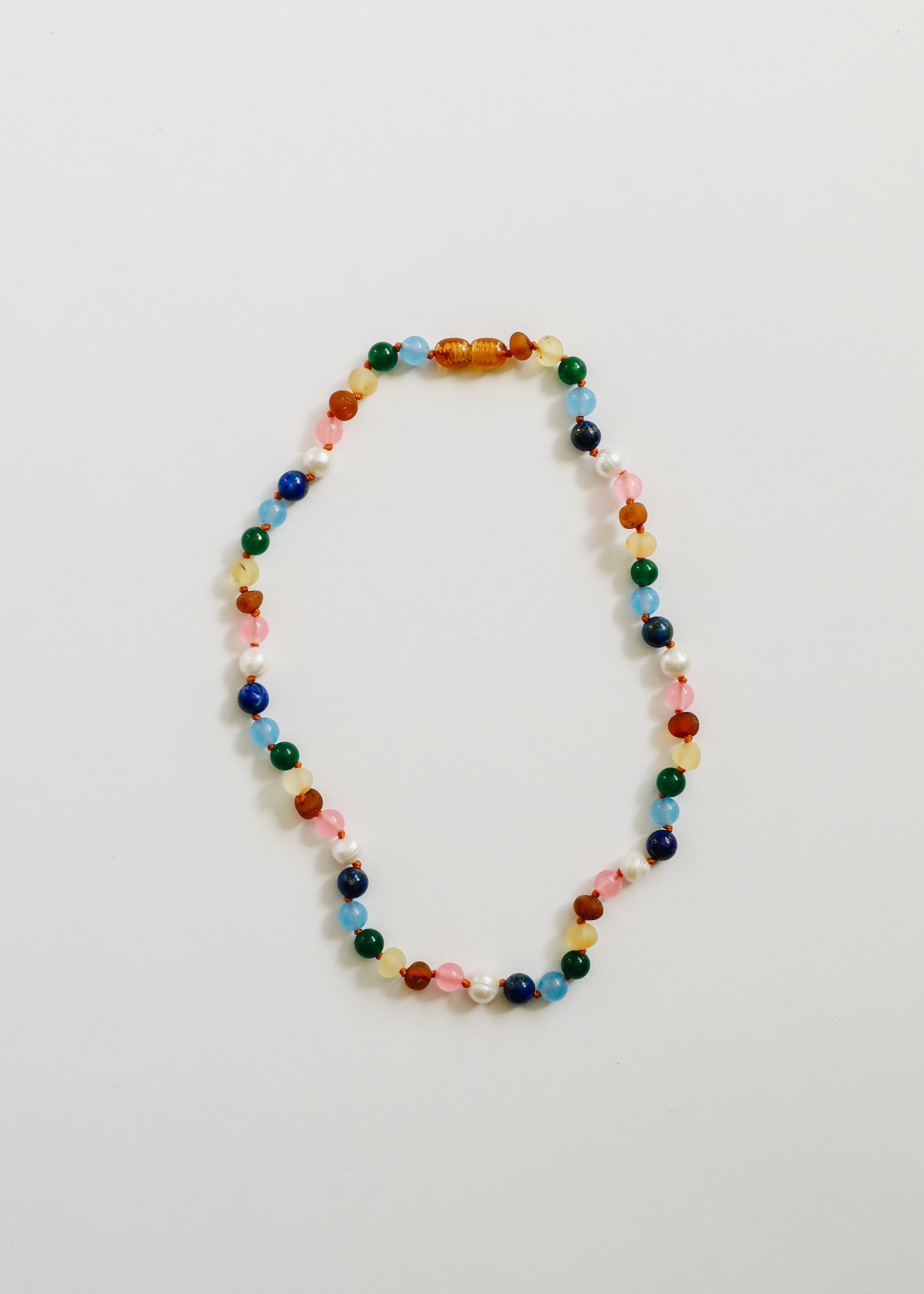 Raw Baltic Amber and Pearl Necklace + Sweet Pink Gemstones by CanyonLeaf