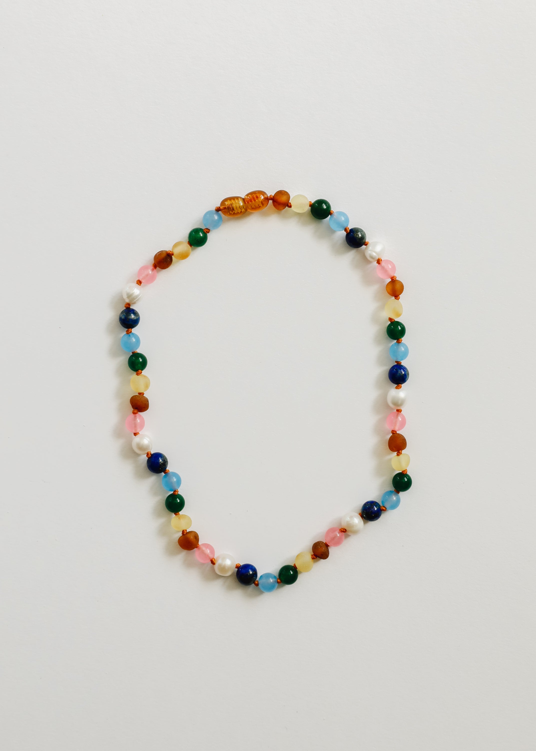 Raw Baltic Amber and Pearl Necklace + Sweet Pink Gemstones by CanyonLeaf