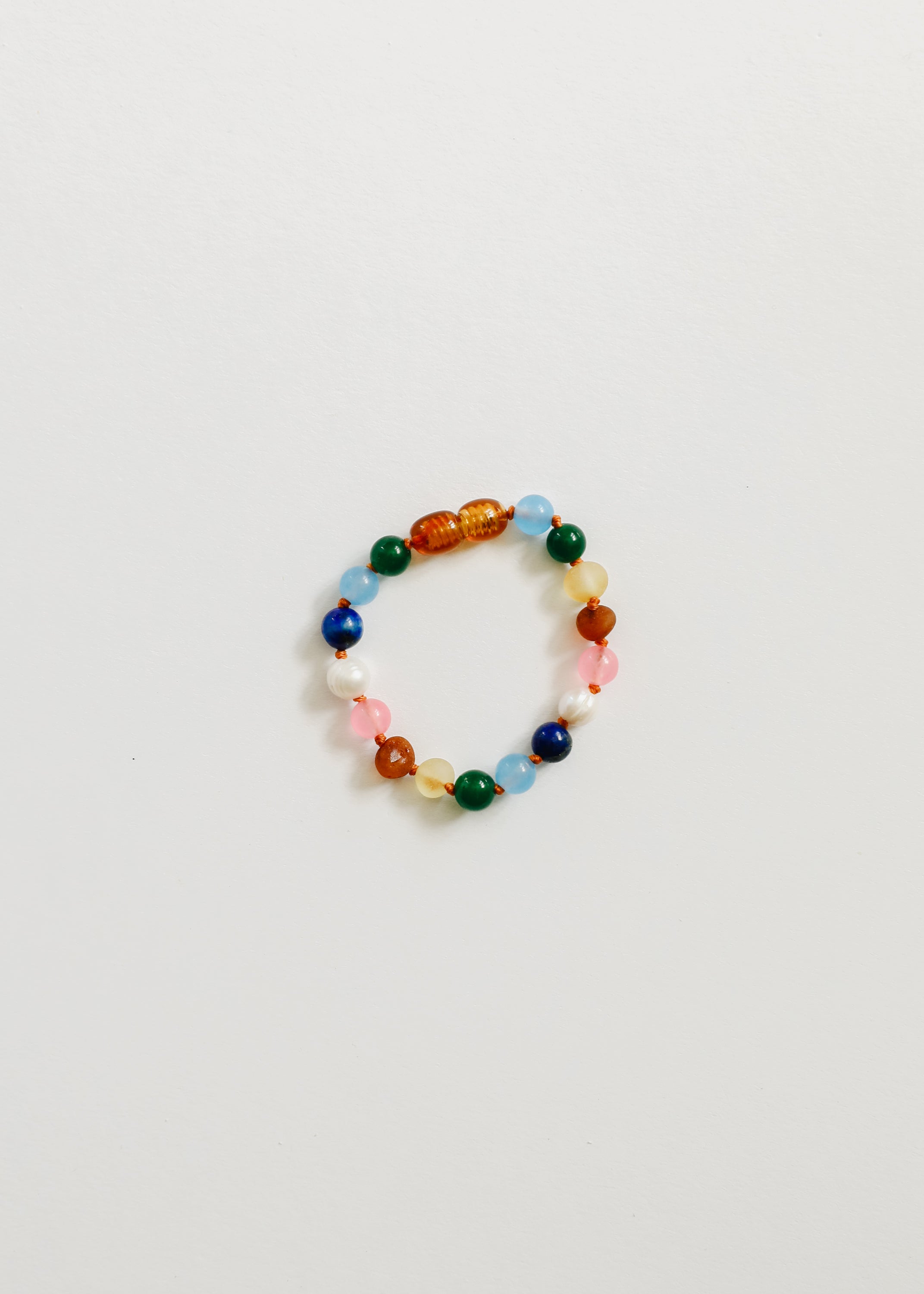 Raw Baltic Amber and Pearl Bracelet + Sweet Pink Gemstones by CanyonLeaf