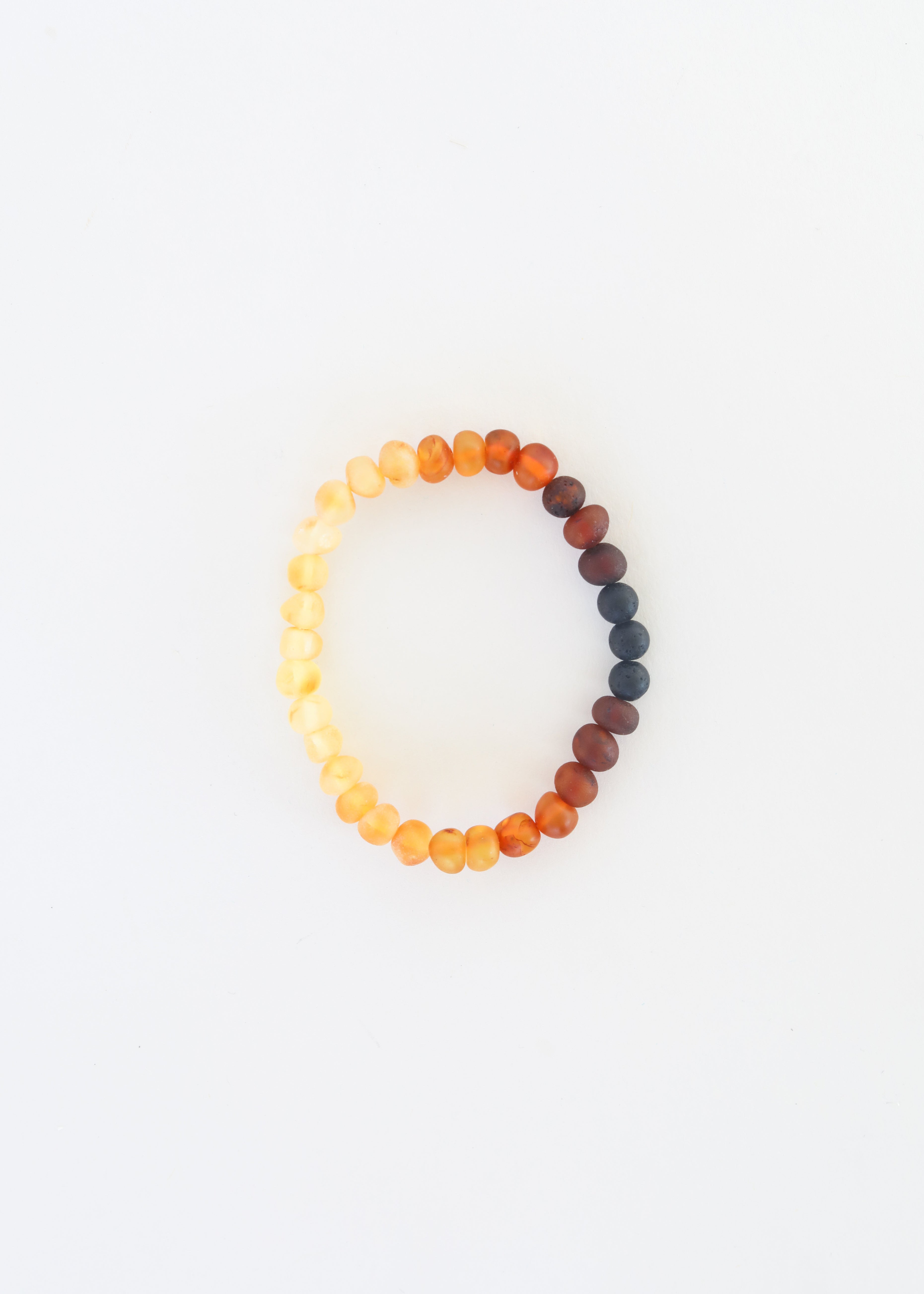 Natural Turquoise + Ombre + Raw Amber with Rose Quartz || Adult Bracelet Set by CanyonLeaf
