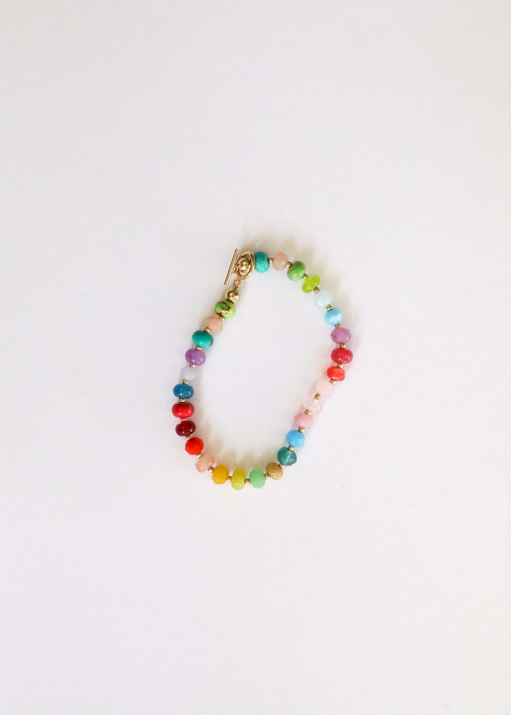 Natural Gemstone Bracelet + 14k Gold Filled Toggle : Skyline by CanyonLeaf