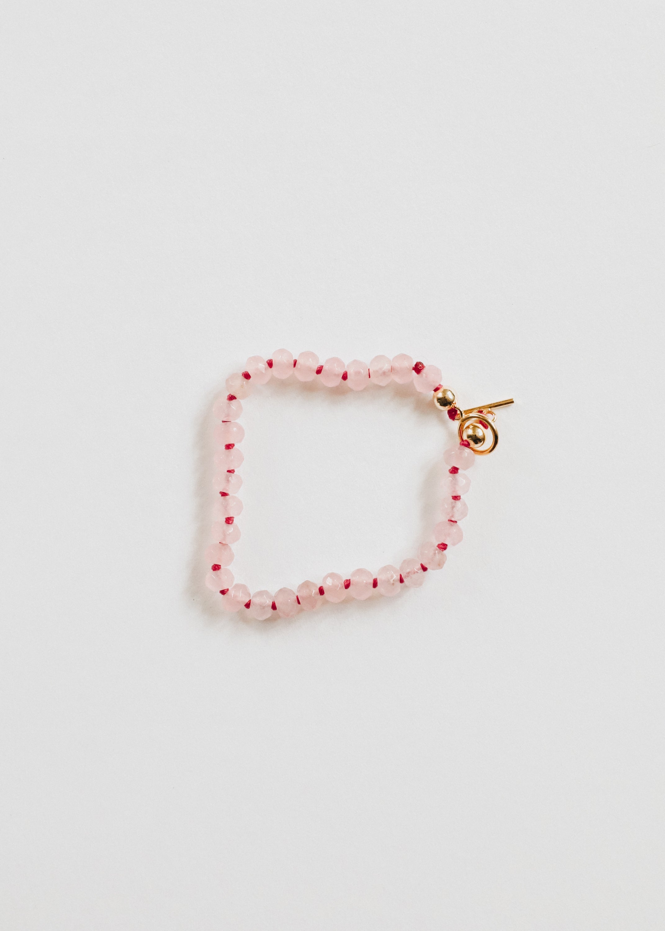 Natural Rose Quartz + 14k Gold Filled Toggle || Gemstone Bracelet by CanyonLeaf