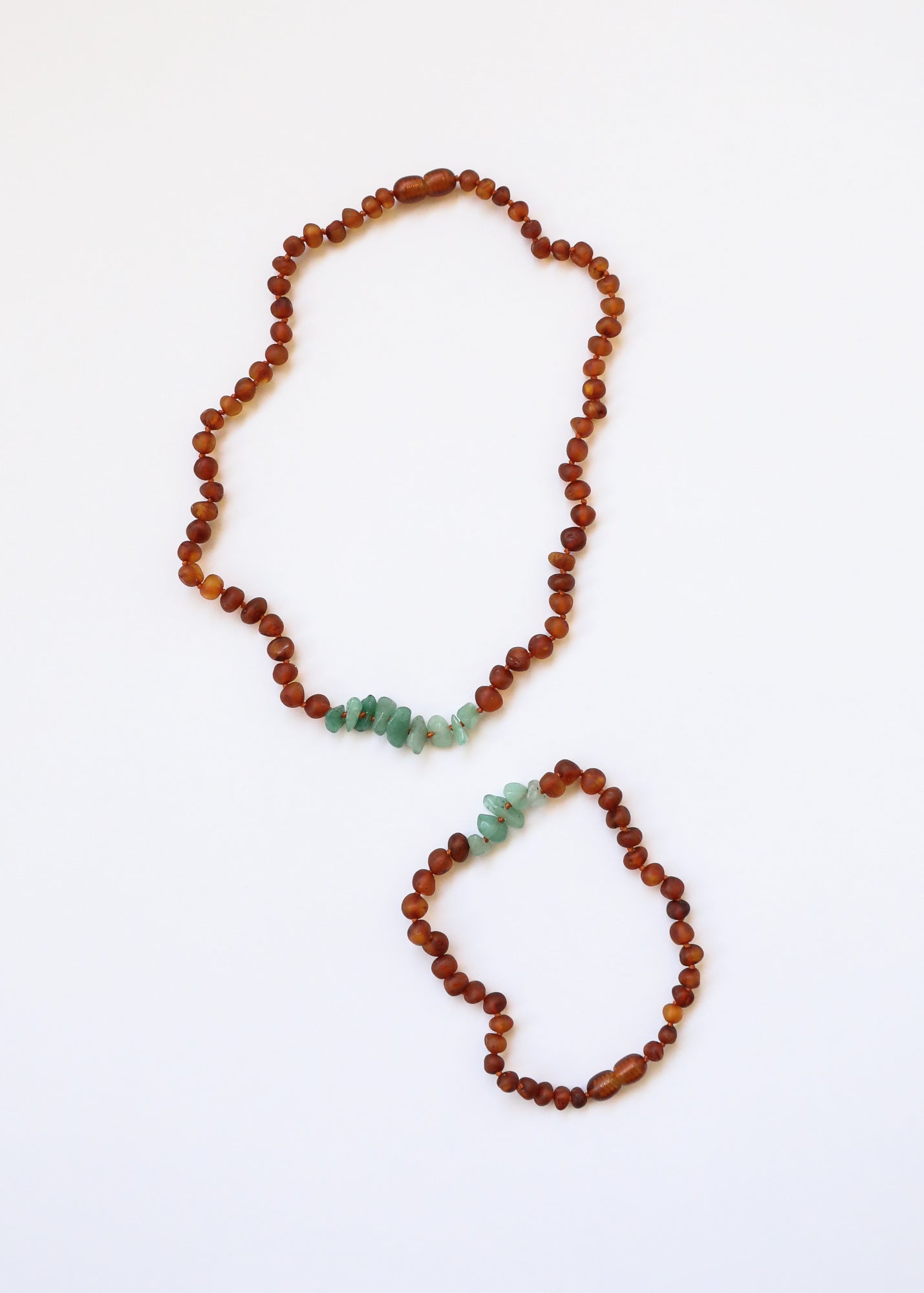 Raw Cognac Baltic Amber + Raw Aventurine || Necklace by CanyonLeaf