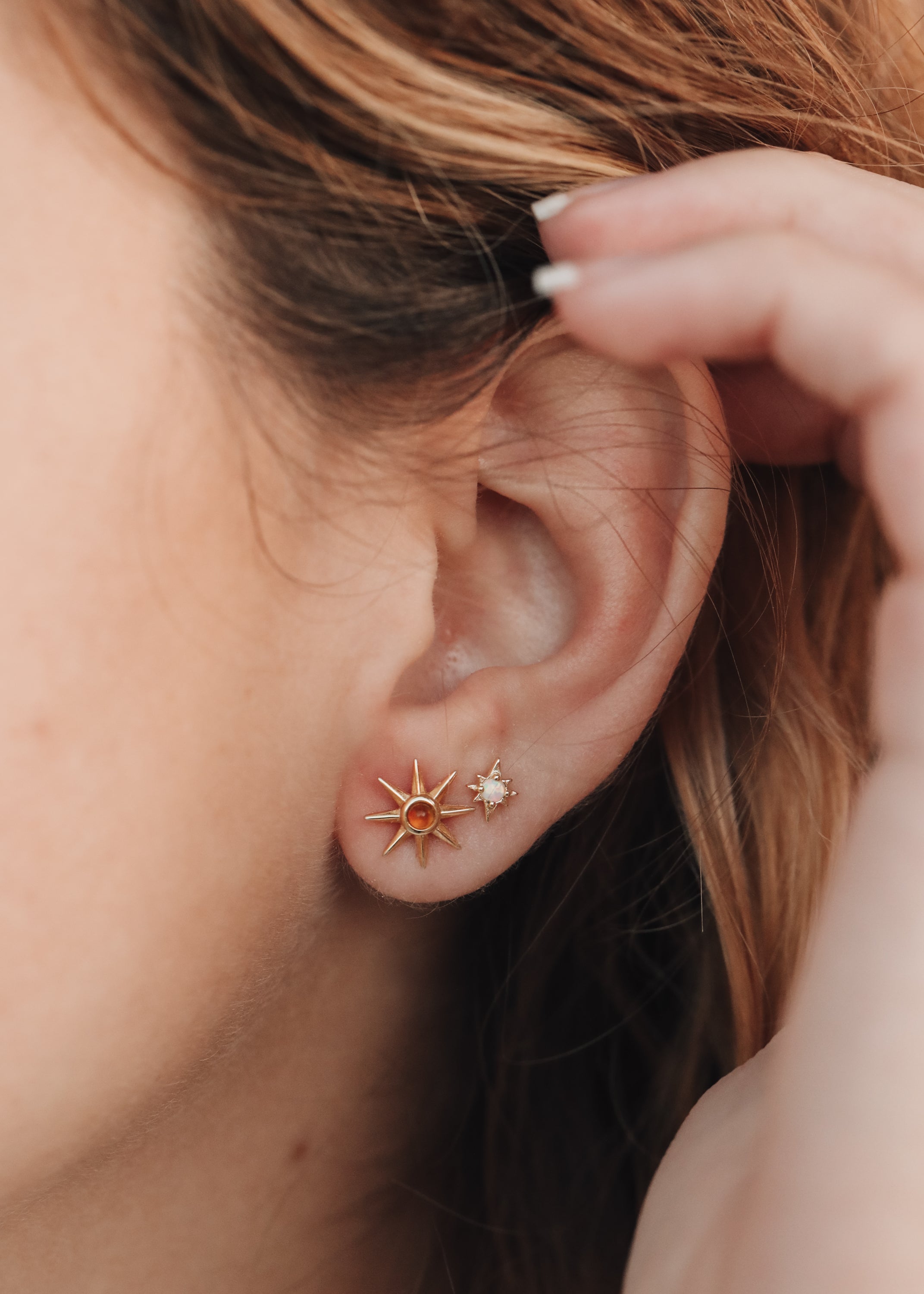 18K Gold Vermeil + Mother of Pearl Gemstone || Everyday Earrings by CanyonLeaf