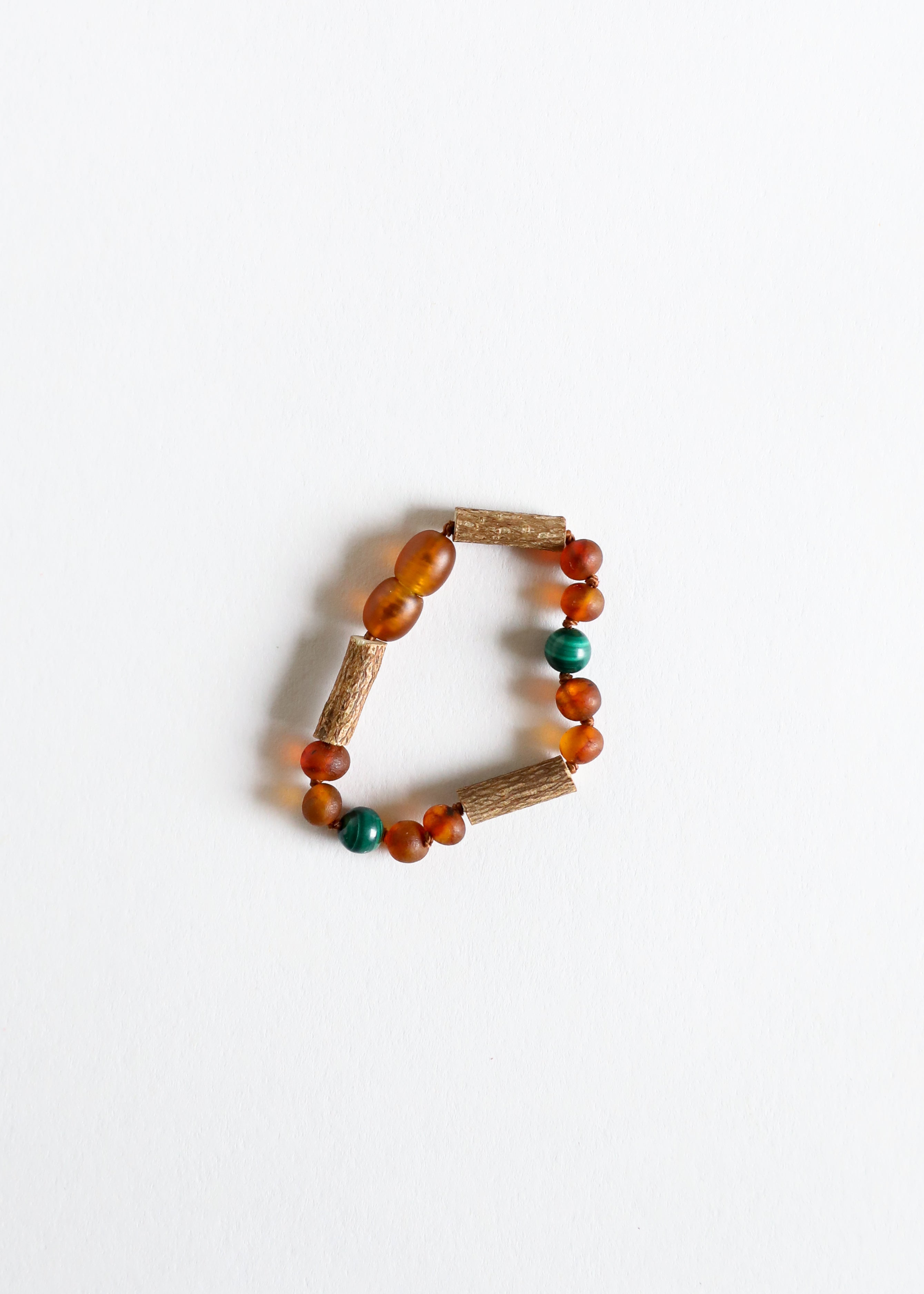 Hazelwood || Raw Cognac Baltic Amber + Malachite || Anklet or Bracelet by CanyonLeaf