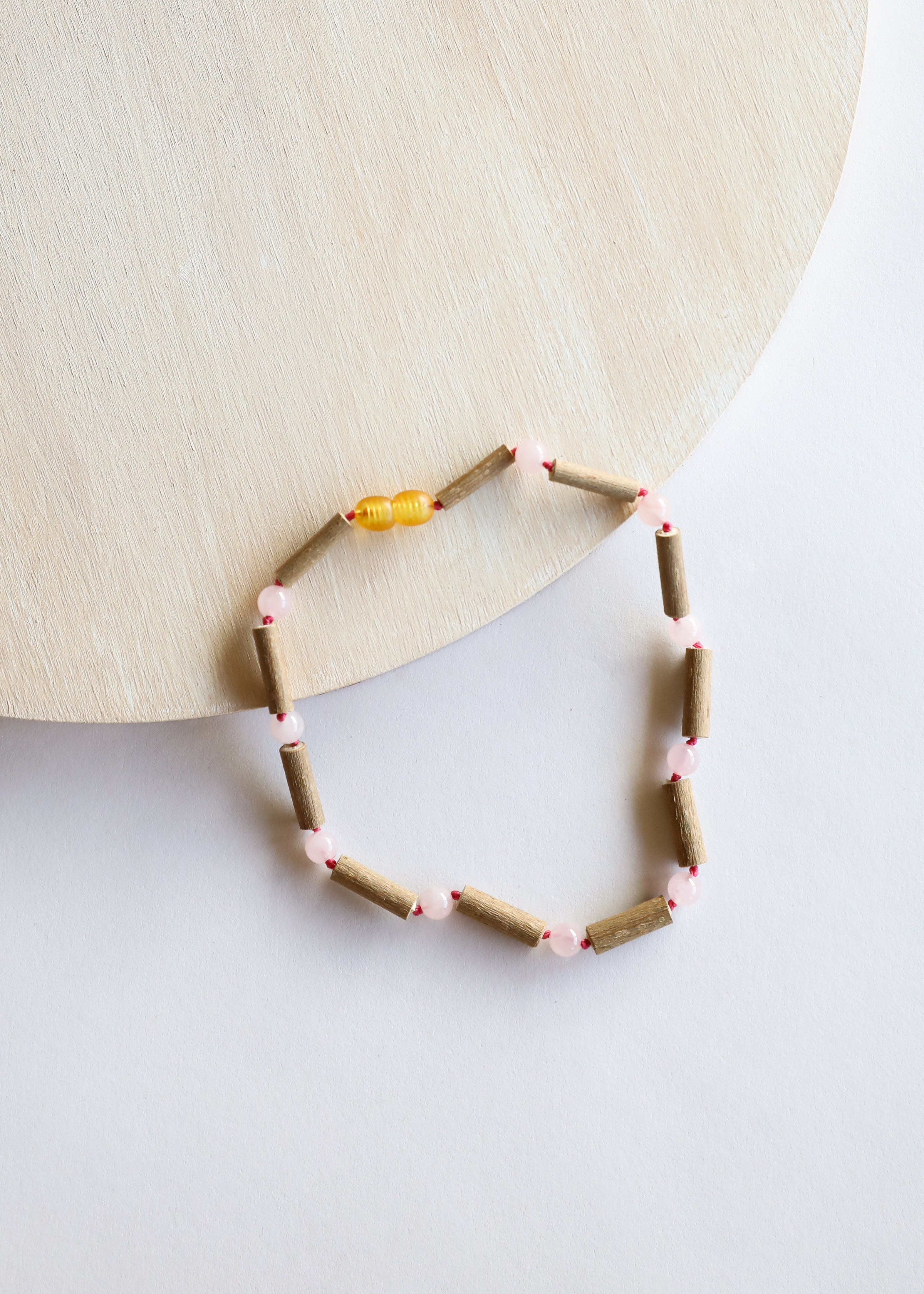 Hazelwood + Rose Quartz || Beaded Necklace by CanyonLeaf