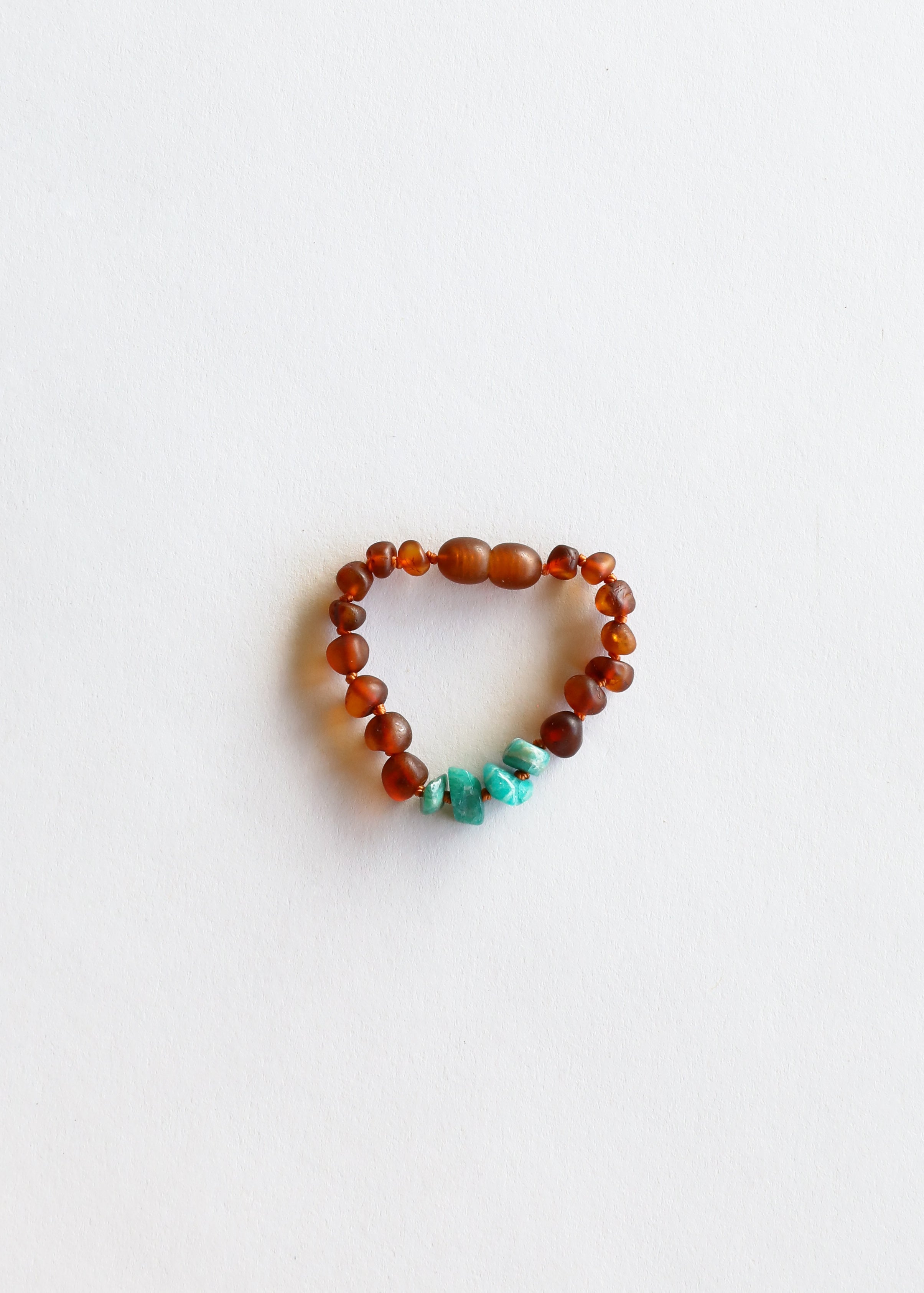 Raw Cognac Baltic Amber + Raw Amazonite || Anklet or Bracelet by CanyonLeaf
