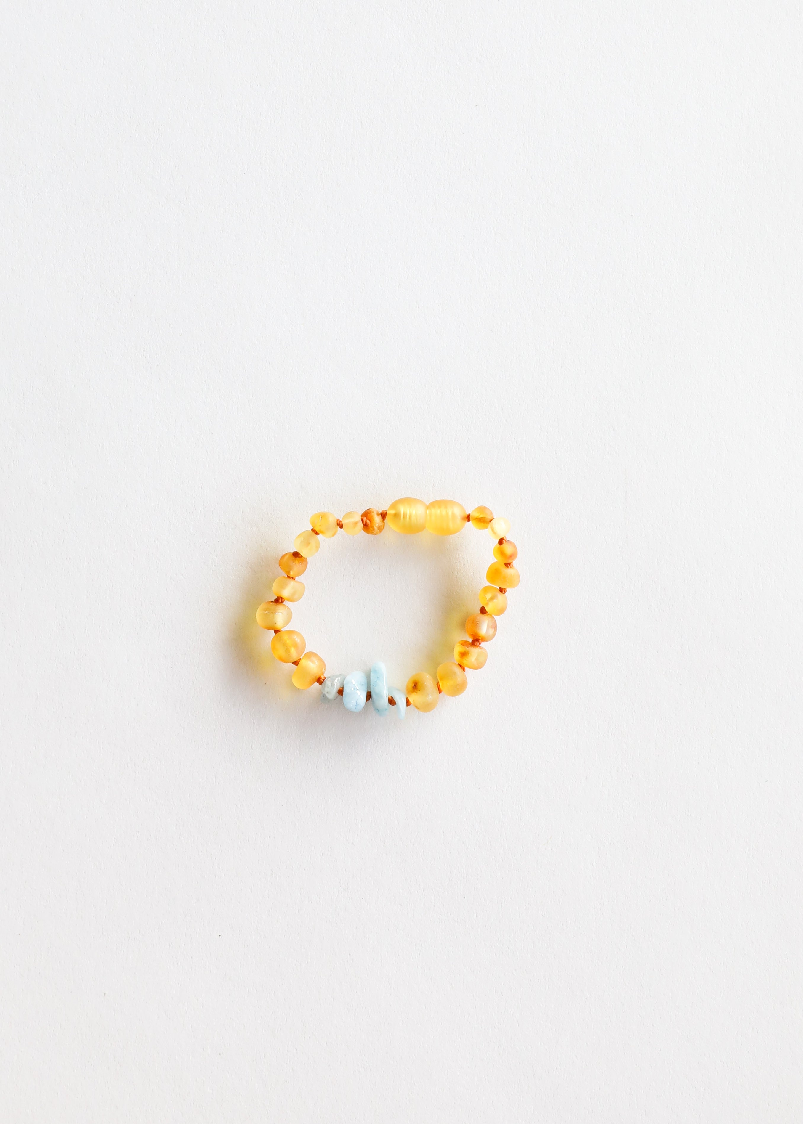 Raw Honey Baltic Amber + Aquamarine || Anklet or Bracelet by CanyonLeaf