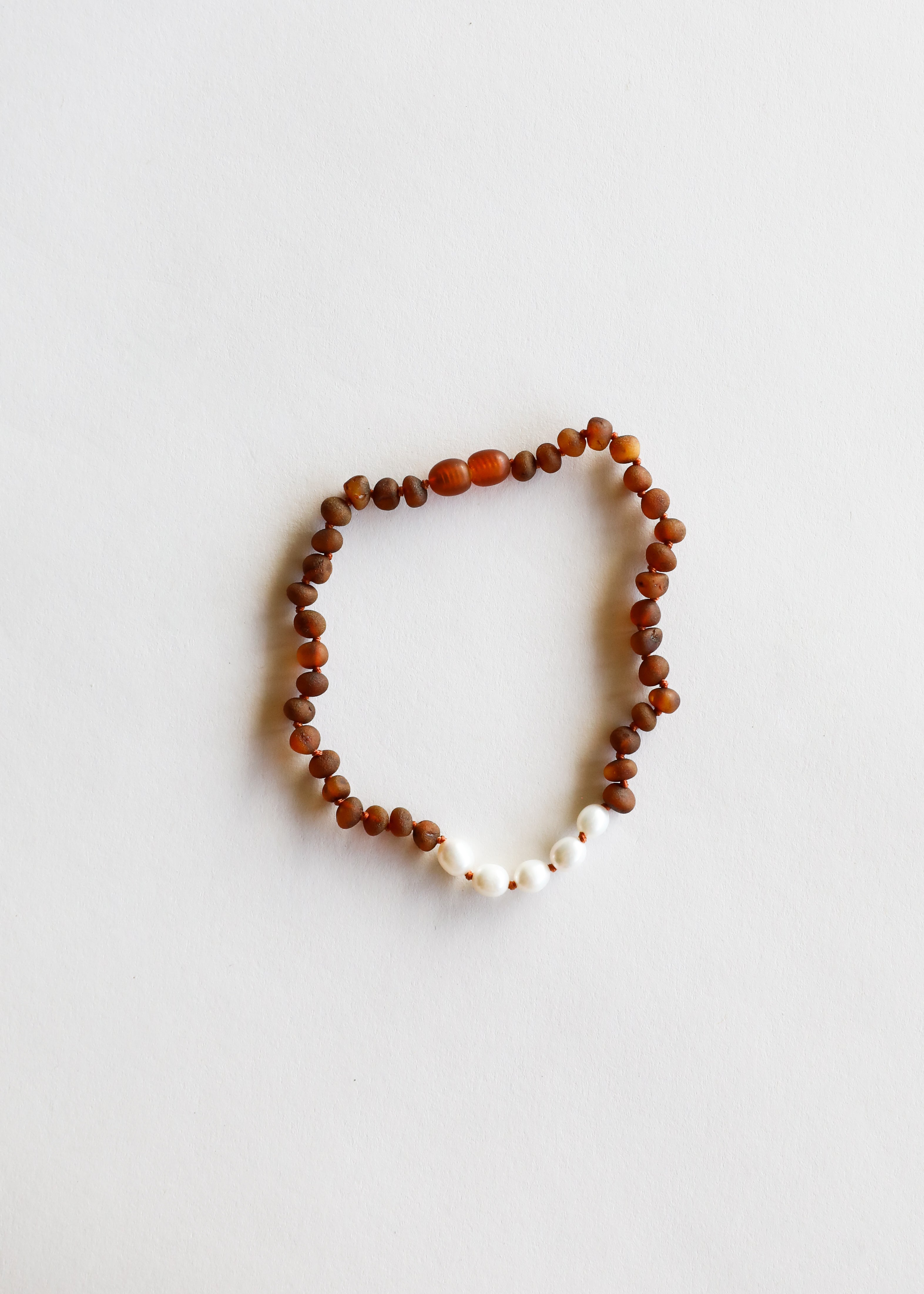 Raw Cognac Baltic Amber + Pearls || Necklace by CanyonLeaf