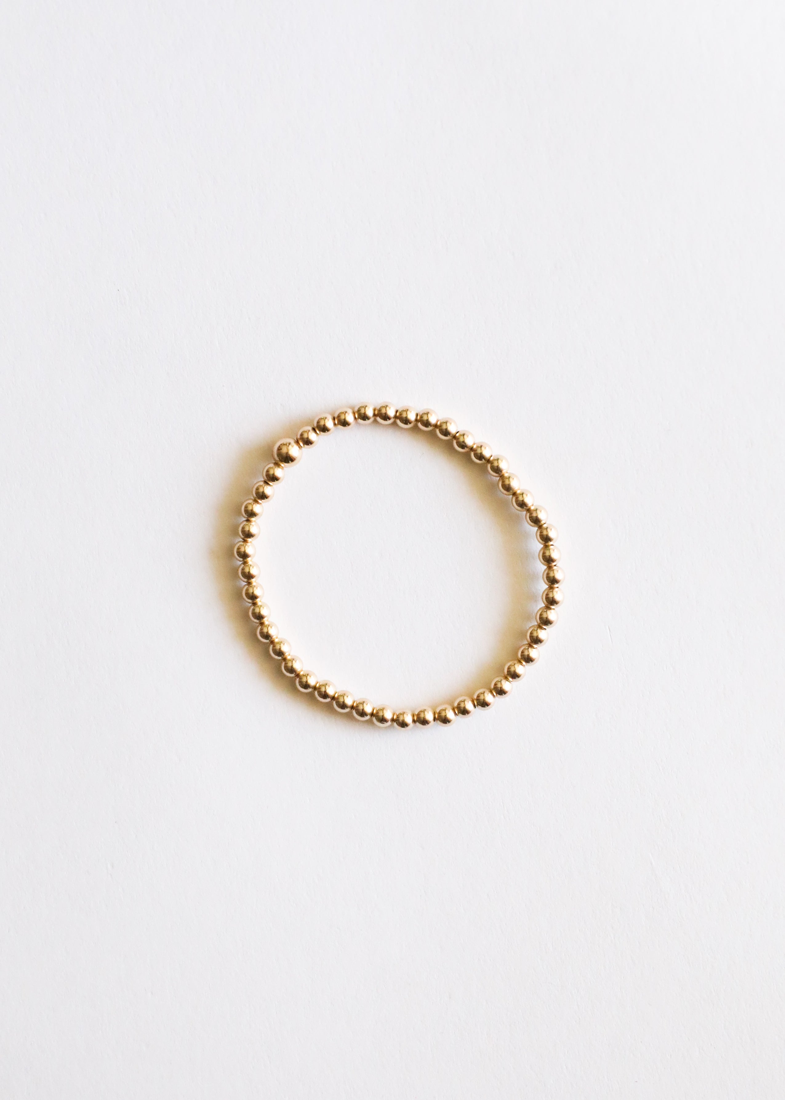 14k Gold Filled || Beaded Stretch Bracelet or Anklet by CanyonLeaf