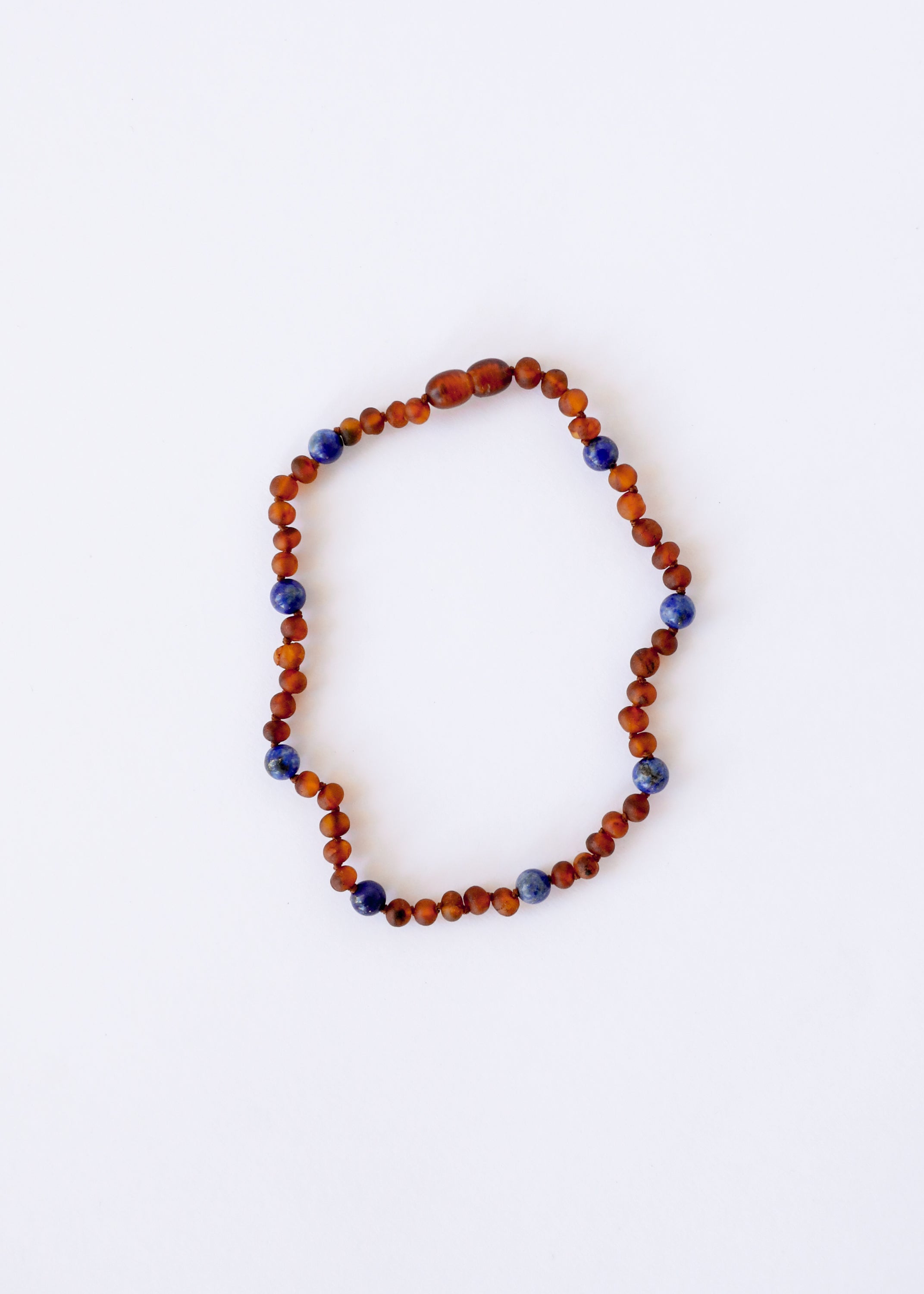 Raw Cognac Baltic Amber + Lapis Lazuli || Halo Necklace || by CanyonLeaf