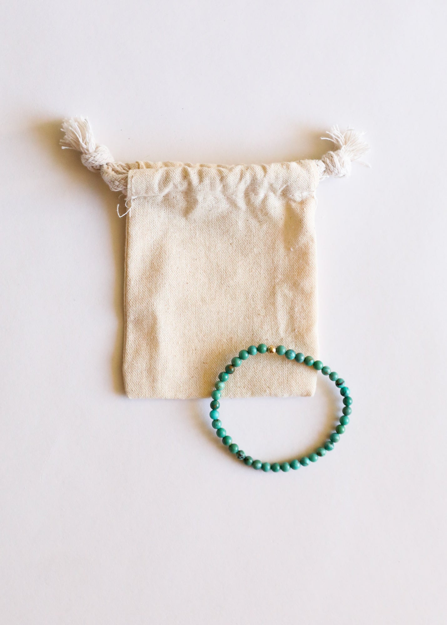 Natural Turquoise + 14K Gold Filled || Beaded Stretch Bracelet by CanyonLeaf
