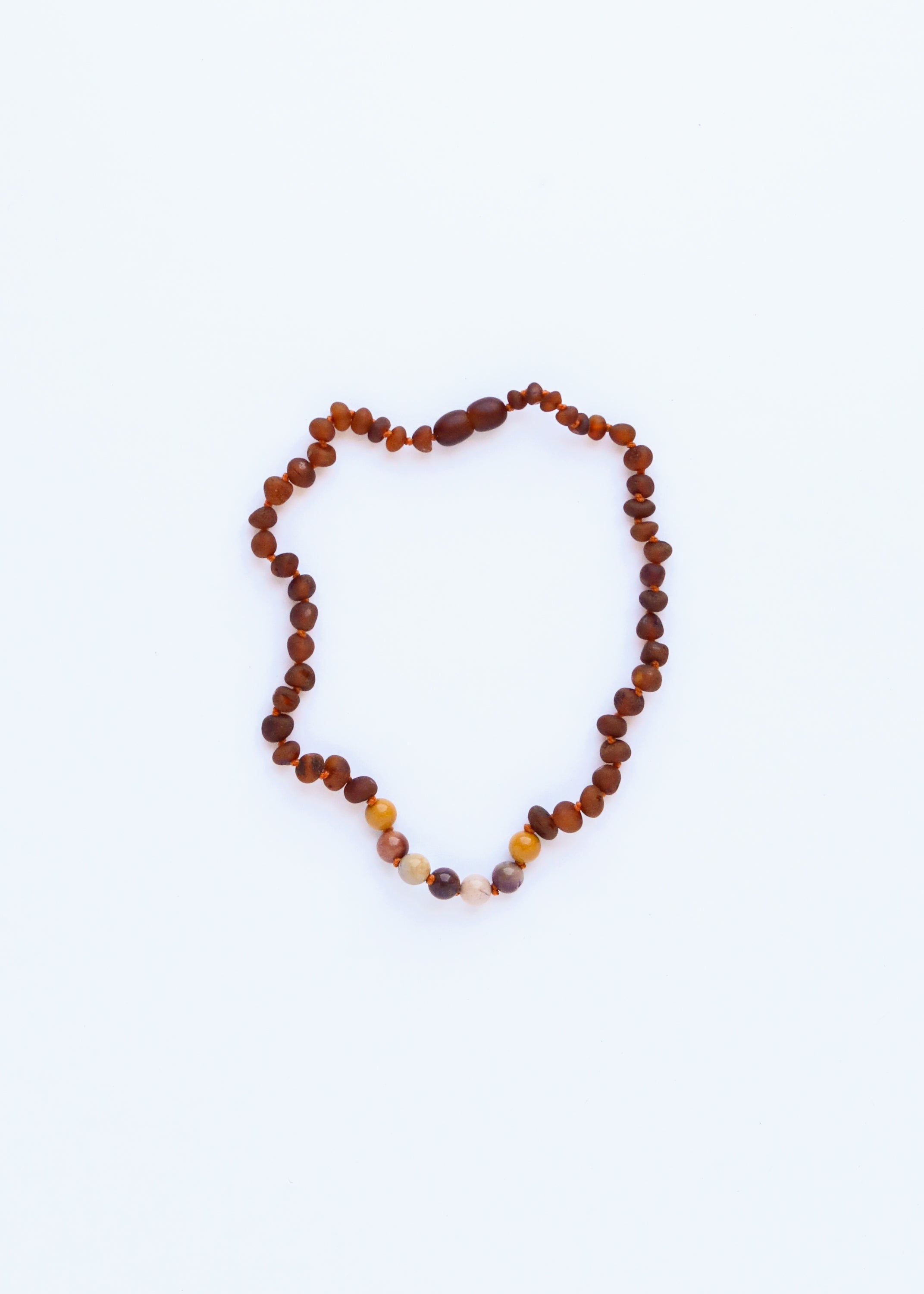 Raw Cognac Baltic Amber + Mookaite Jasper || Necklace by CanyonLeaf
