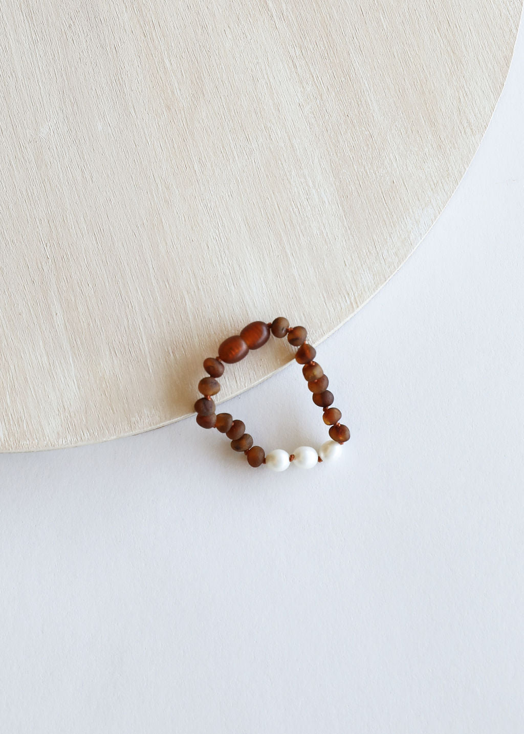 Raw Cognac Baltic Amber + Pearls || Anklet or Bracelet by CanyonLeaf