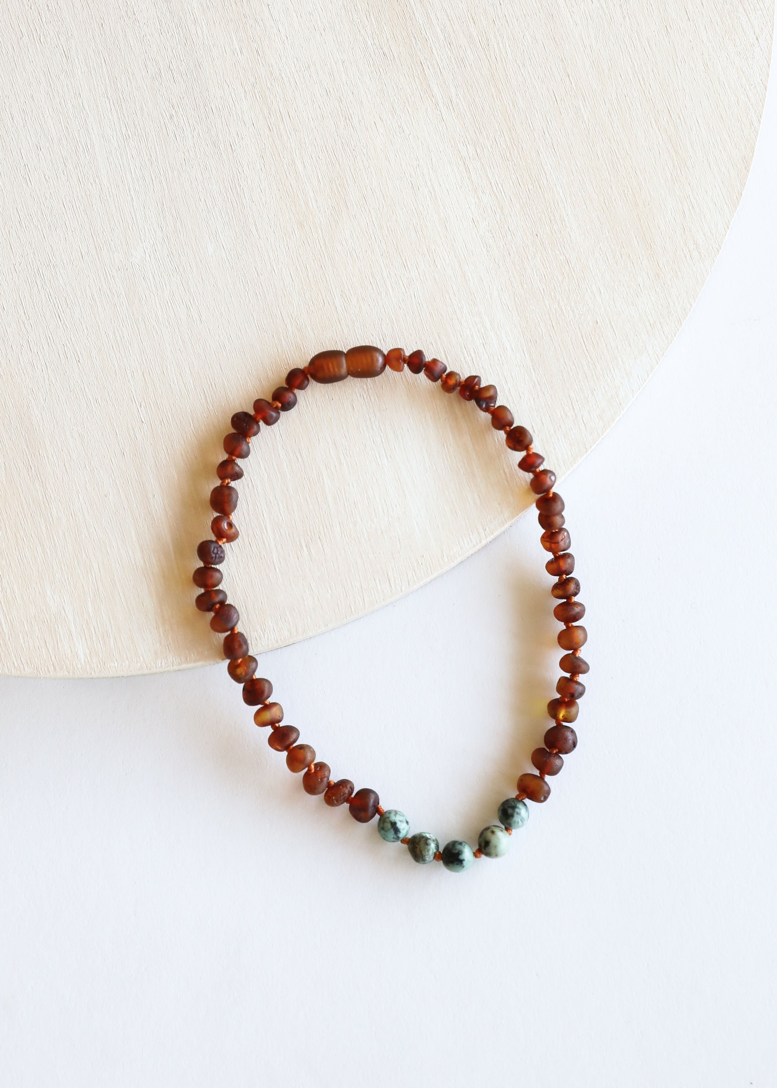 Raw Cognac Baltic Amber + Turquoise Jasper || Necklace Set by CanyonLeaf