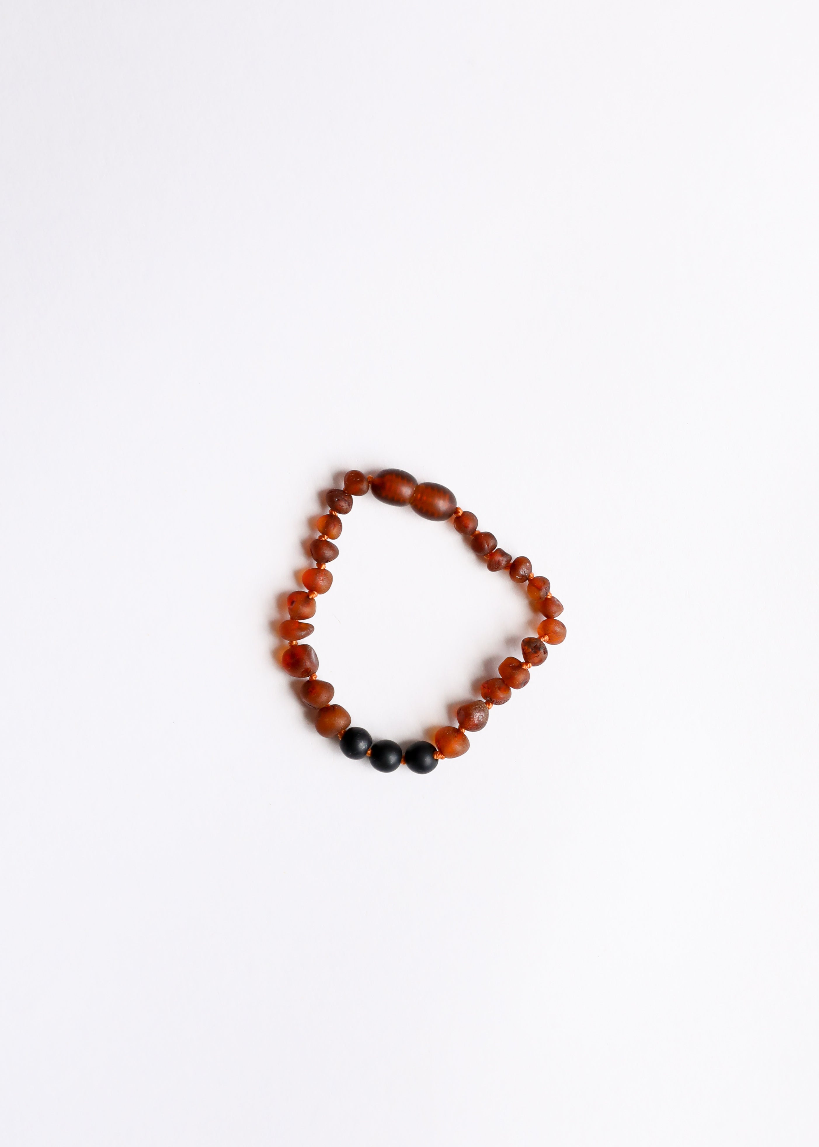 Raw Cognac Baltic Amber + Shungite || Anklet or Bracelet by CanyonLeaf