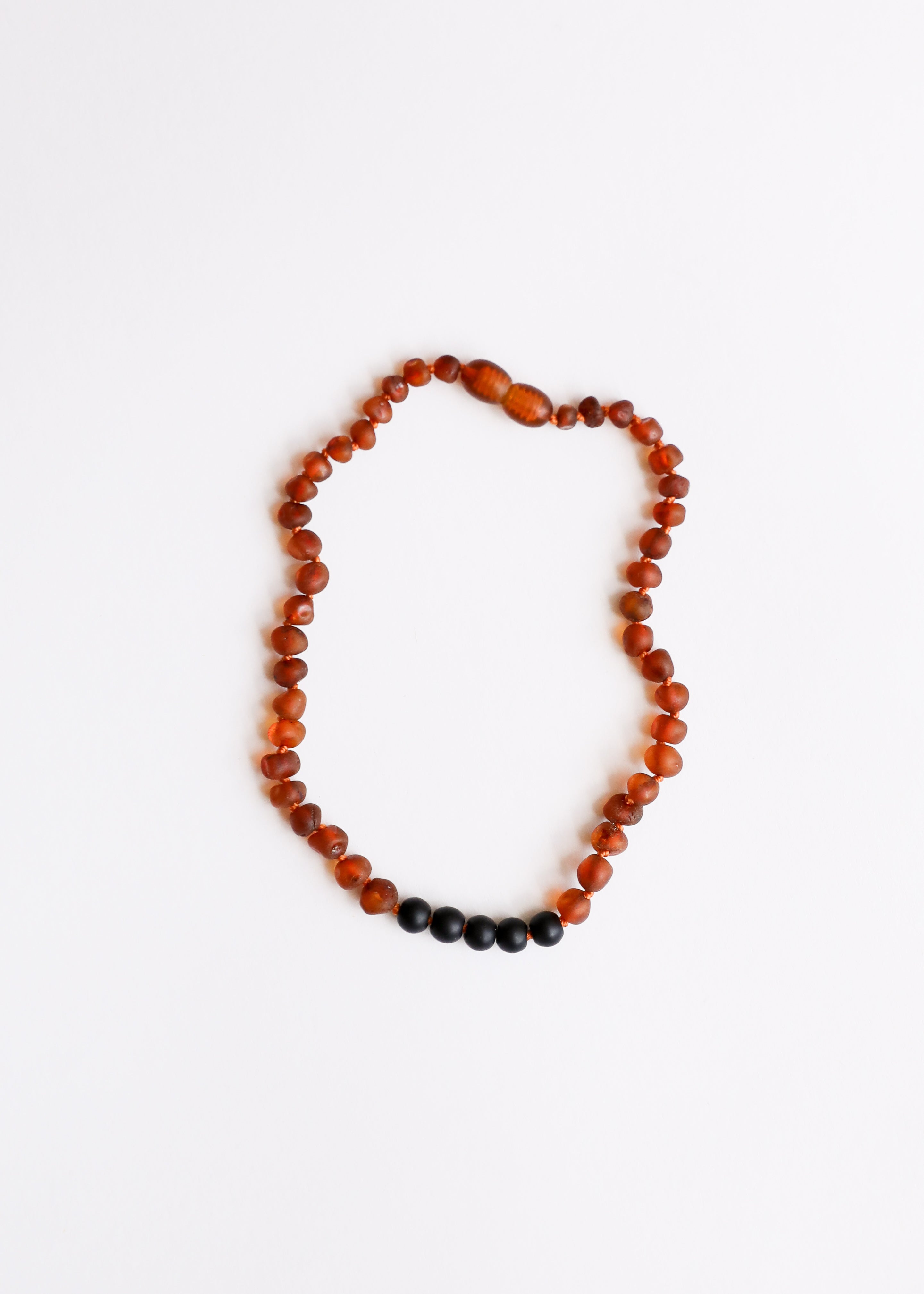 Raw Cognac Baltic Amber + Shungite || Necklace by CanyonLeaf