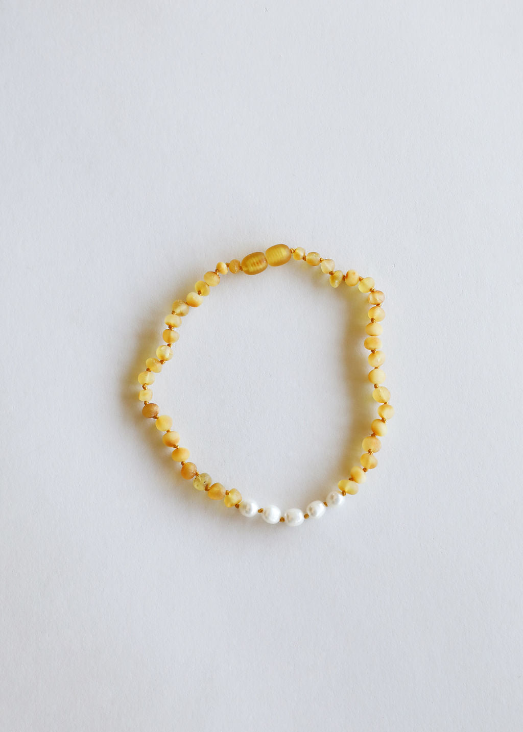 Raw Honey Baltic Amber + Pearl || Necklace by CanyonLeaf