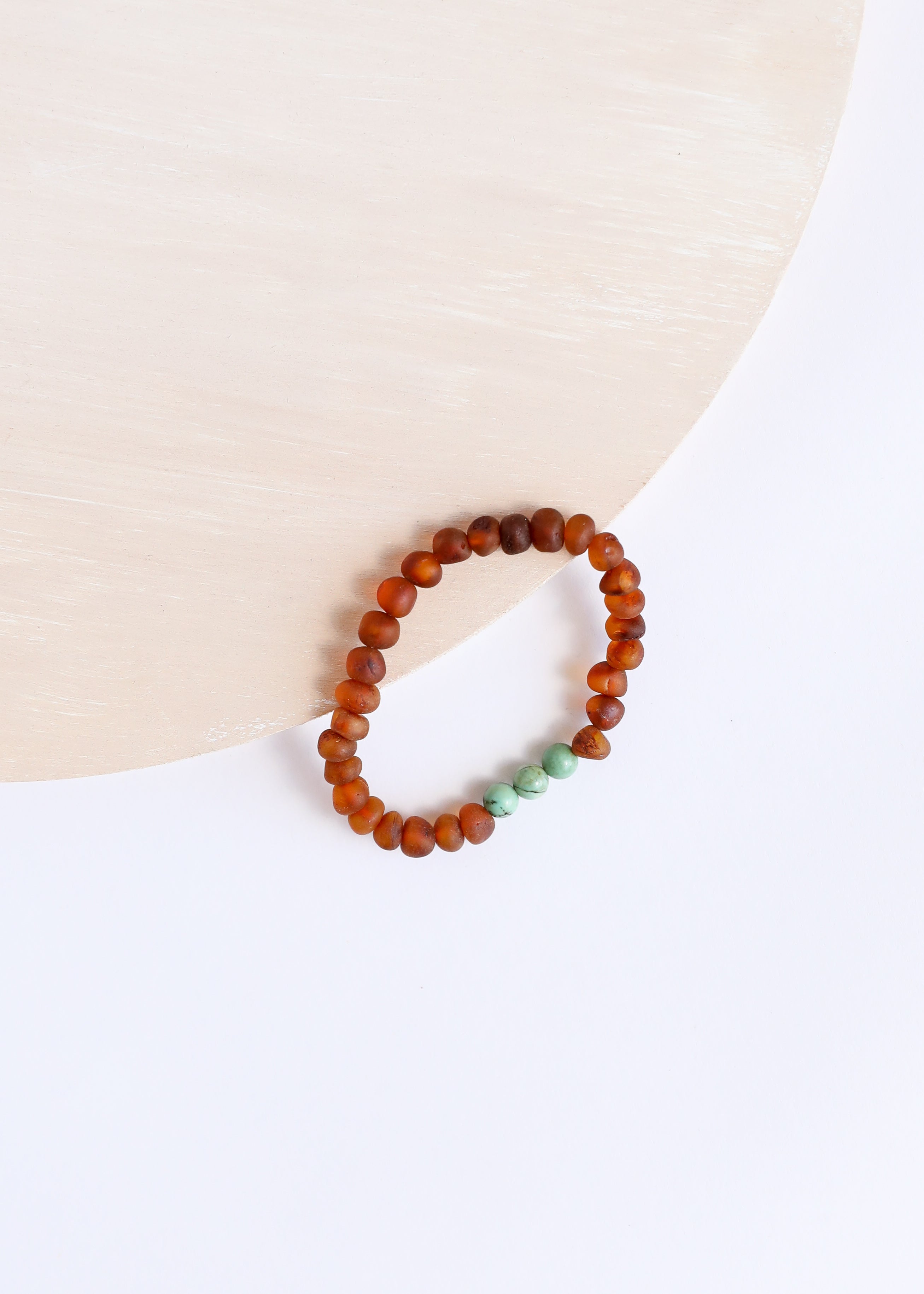 Raw Cognac Baltic Amber + Turquoise Jasper || Adult Bracelet by CanyonLeaf
