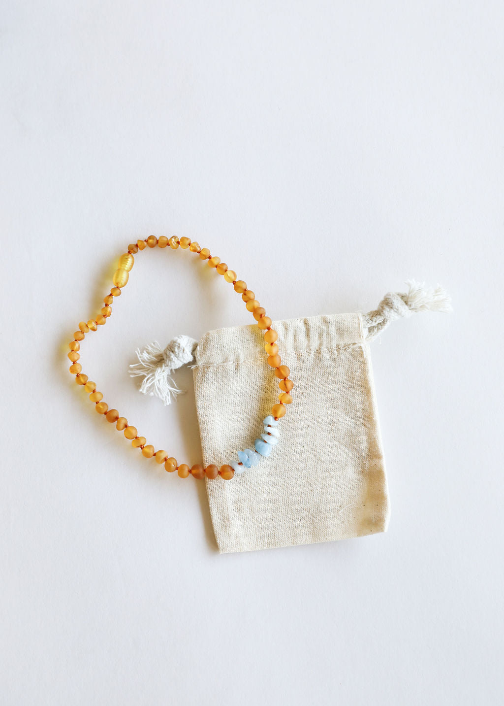 Raw Honey Baltic Amber + Aquamarine || Necklace by CanyonLeaf