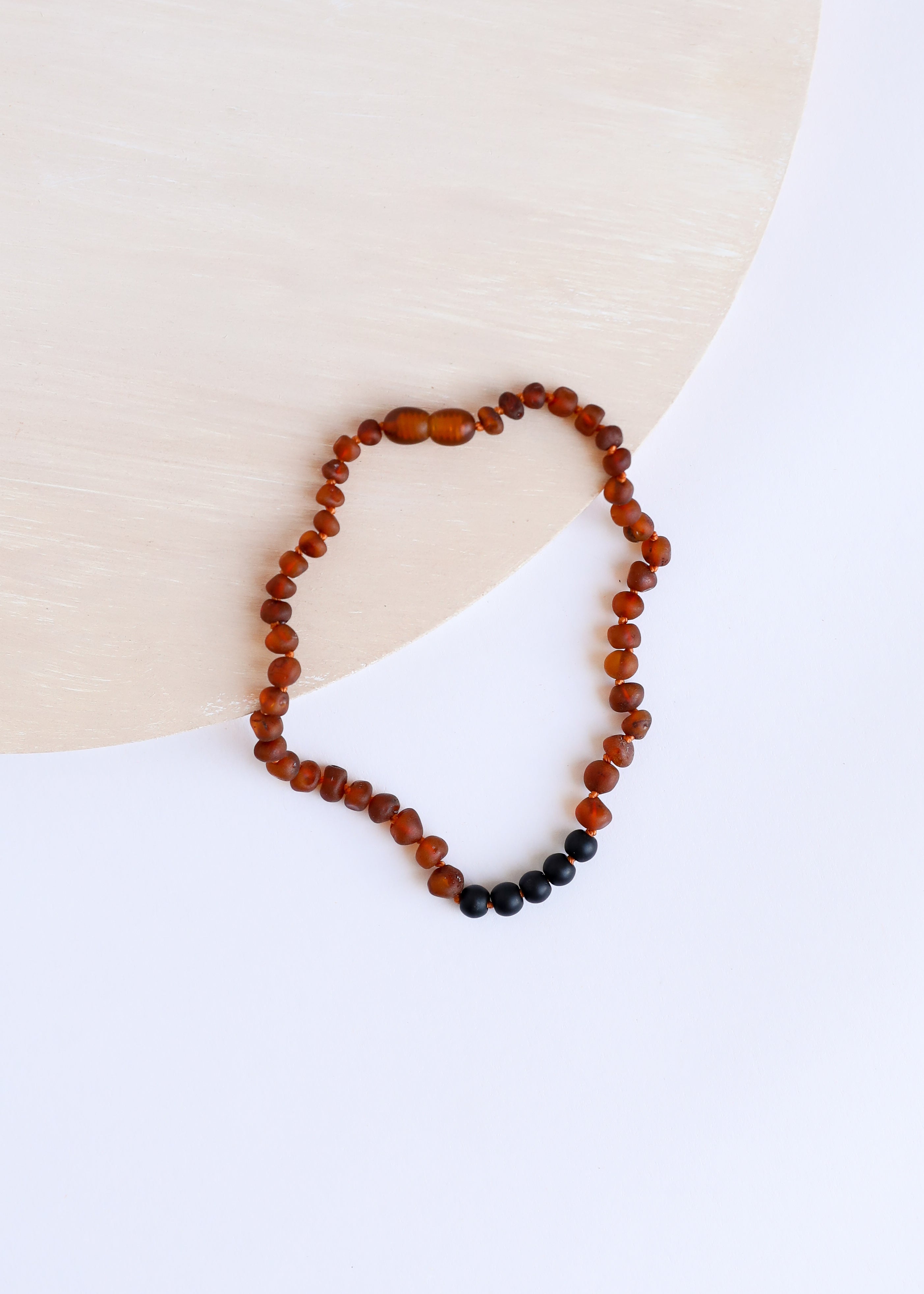 Raw Cognac Baltic Amber + Shungite || Necklace by CanyonLeaf
