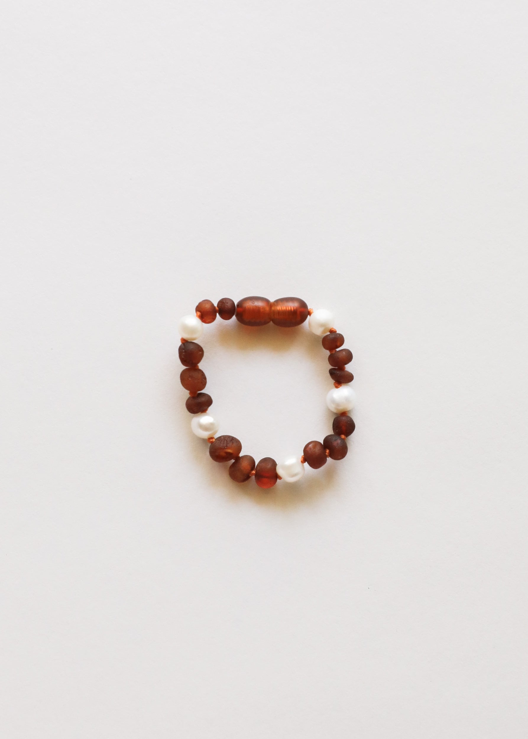 Raw Cognac Baltic Amber + Pearl Halo || Anklet or Bracelet by CanyonLeaf