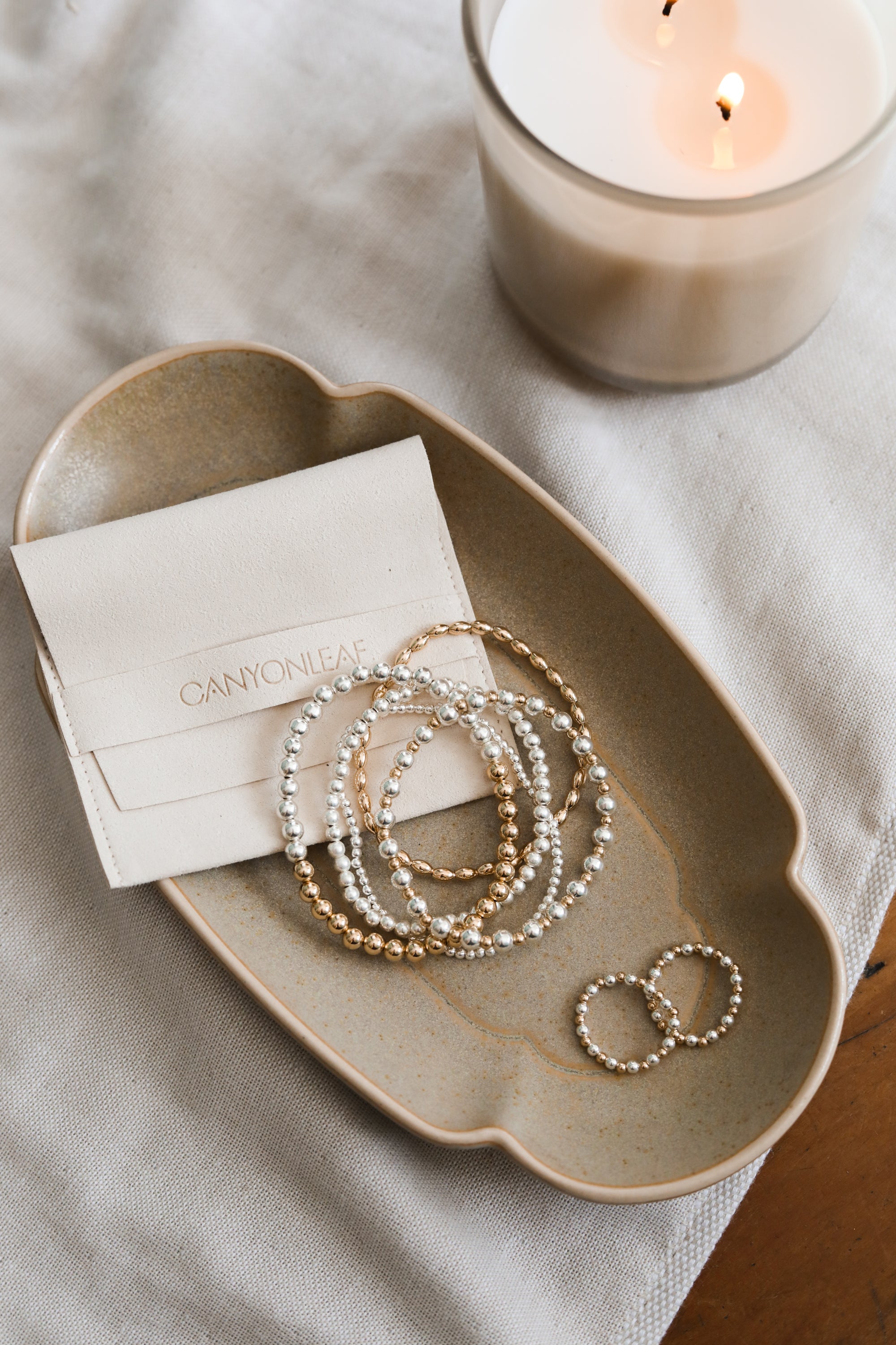 Sterling Silver + 14k Gold Filled Sun || Beaded Bracelet by CanyonLeaf