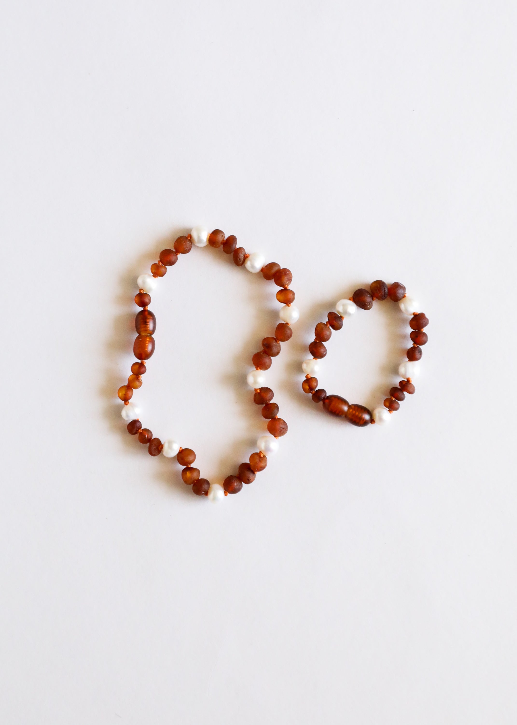 Raw Cognac Baltic Amber + Pearl Halo || Anklet or Bracelet by CanyonLeaf