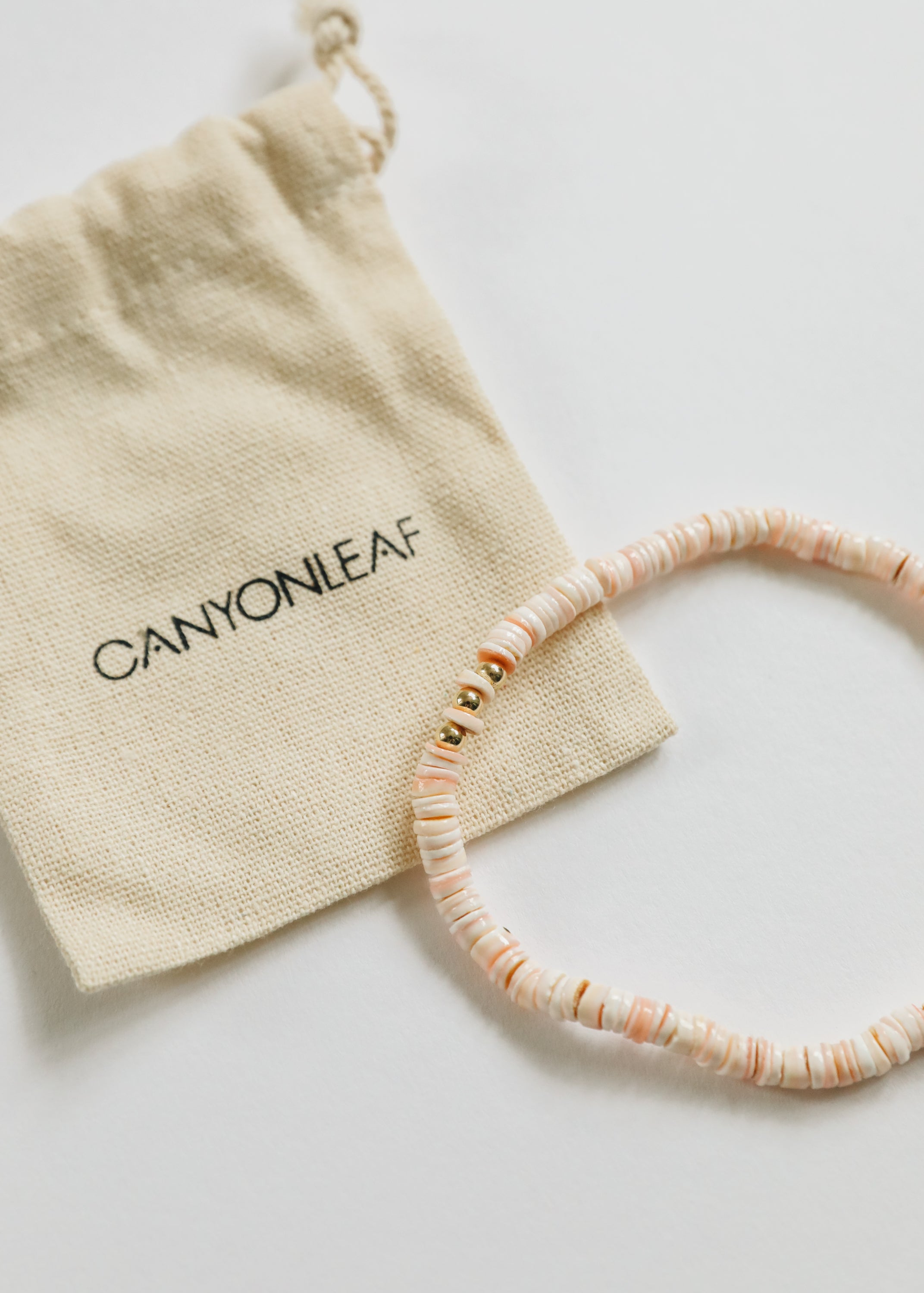 Pure Sea Shell + 14k Gold Filled || Stretch Anklet or Bracelet by CanyonLeaf