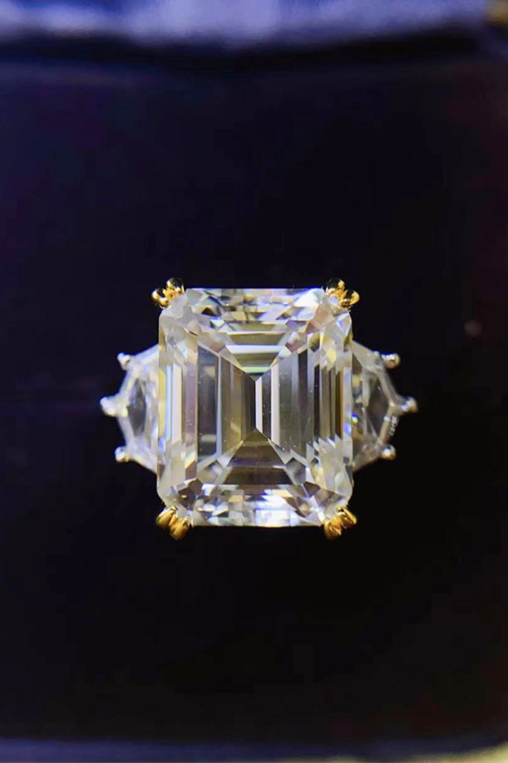 5 Carat Emerald-Cut Sparkala™ Platinum Over Pure Sterling Silver Ring by Sparkala