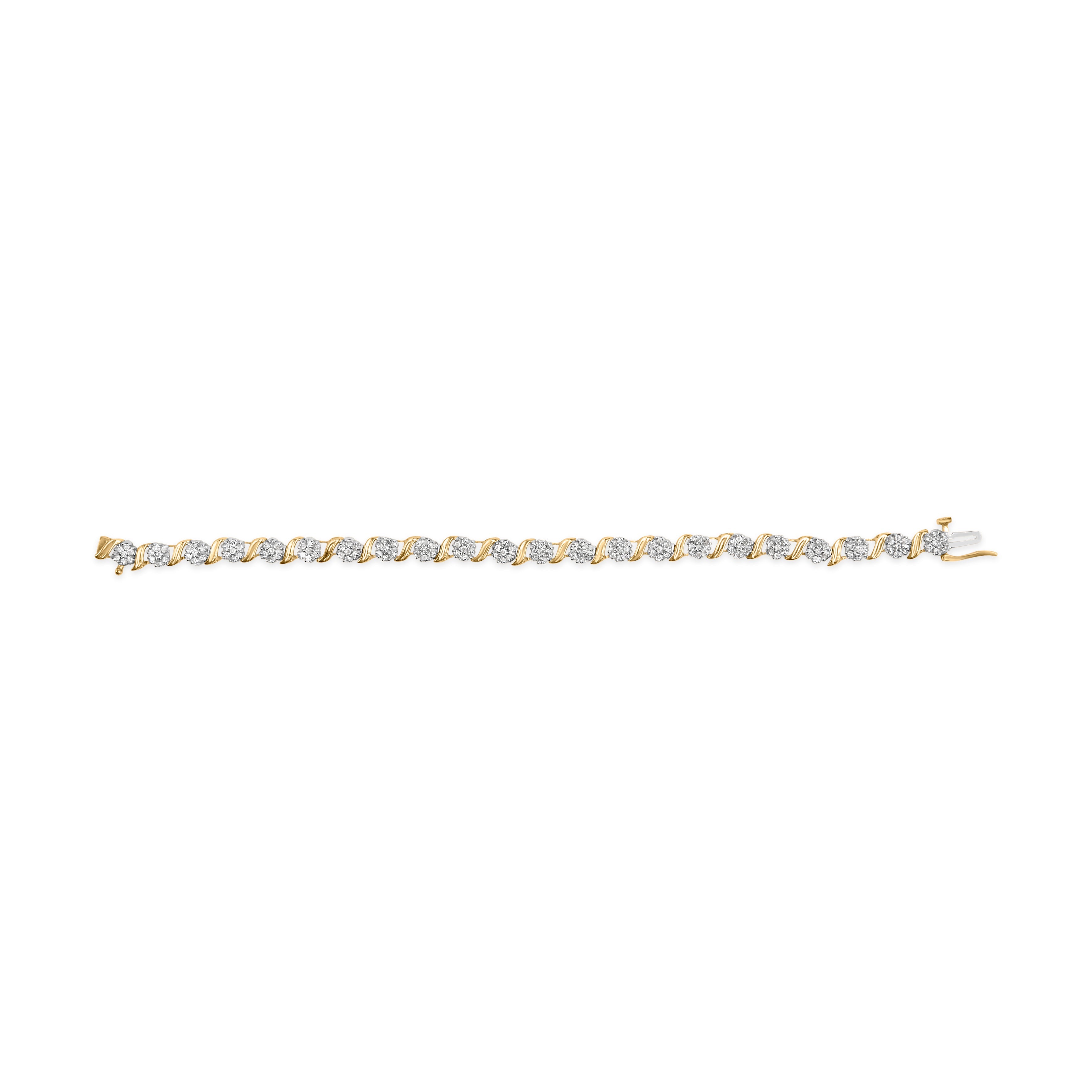 10K Yellow Gold 2.00 Cttw Round Cut Diamond &