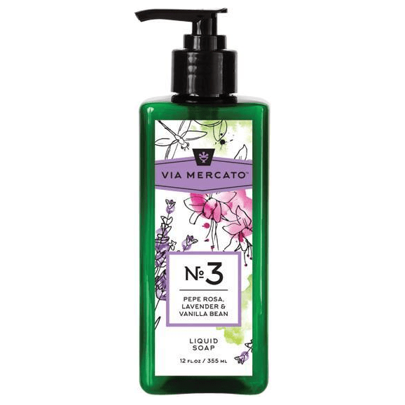 Via Mercato Nro. 3 Liquid Soap (Pepe Rosa, Lavender & Vanilla Bean) 12oz by Pasteur Pharmacy