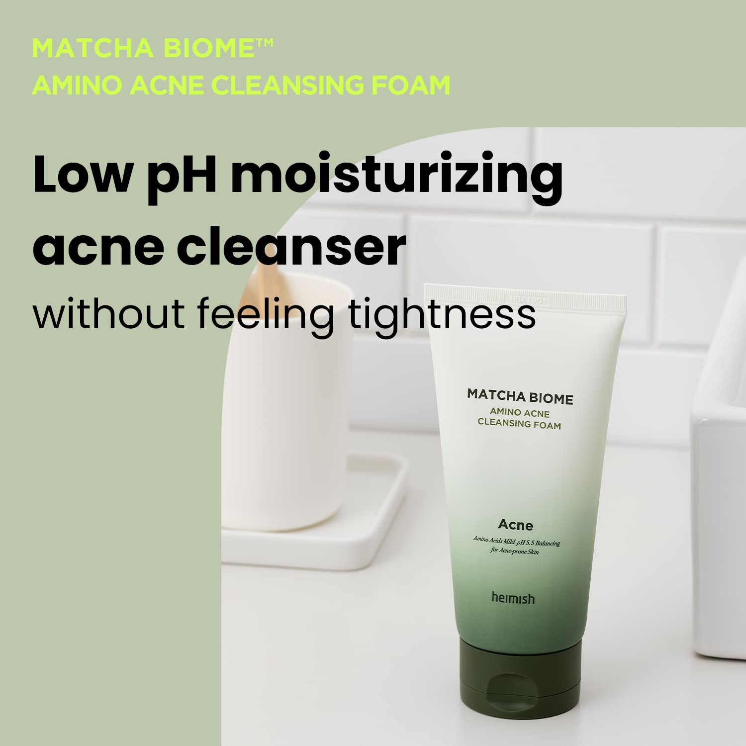 Heimish Matcha Biome Amino Acne Cleansing Foam by AsiaBeautyMall