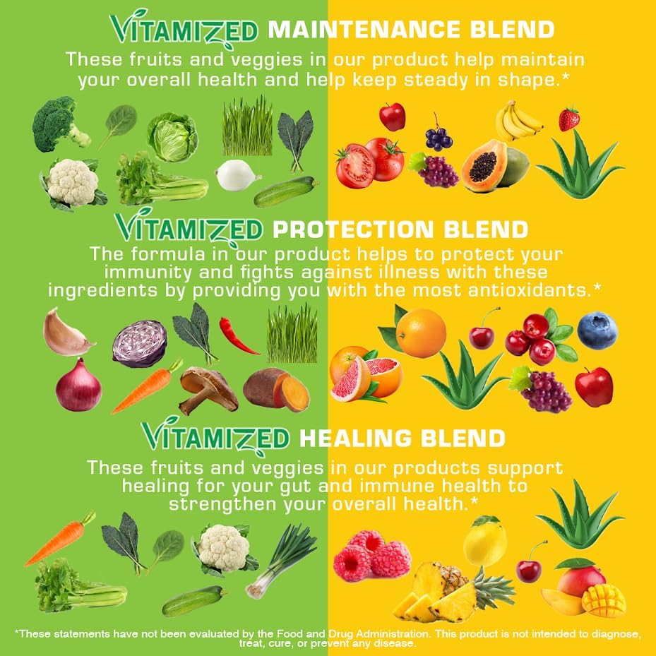 Superfood Fruits and Veggie Capsules - Overall Health and Energy - For Men and Women by The VITAMIZED Shop