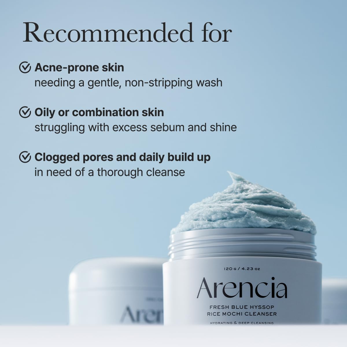 Arencia Fresh Blue Hyssop Rice Mochi Cleanser by AsiaBeautyMall