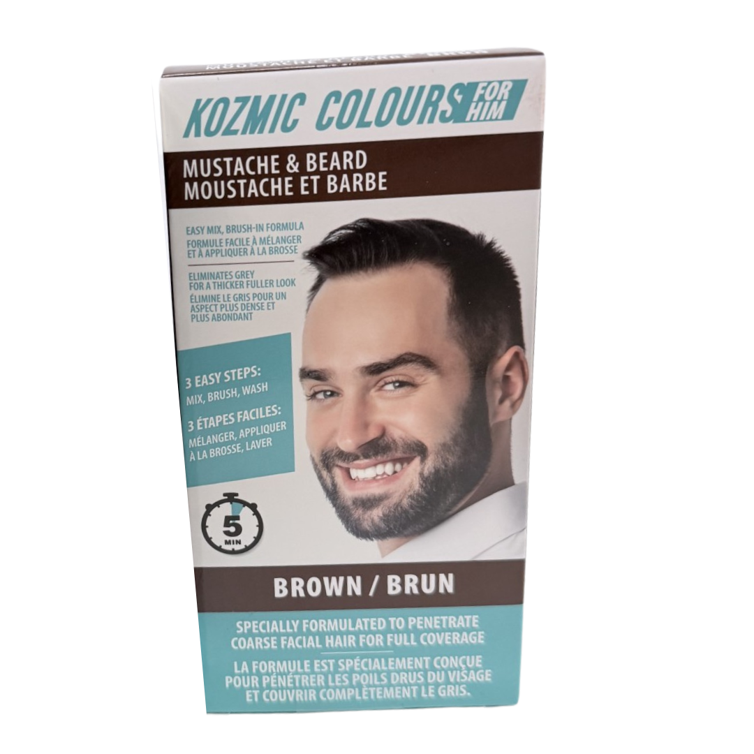 Kozmic Colours for Him Mustache & Beard Color - Brown (5-Minute) by Farmacias Savia