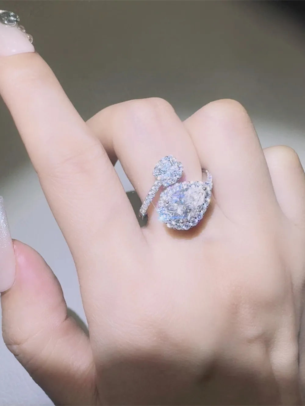 2 Carat Sparkala™ 925 Sterling Silver Bypass Ring by Sparkala