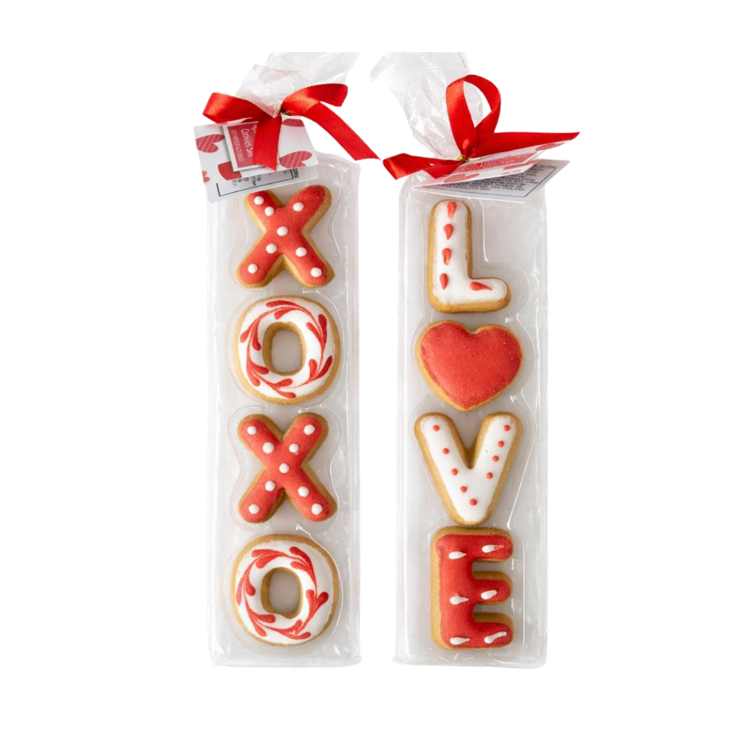 Dolchette Valentine Decorated Iced Cookies "LOVE" & "XOXO" (4ct) by Farmacias Savia