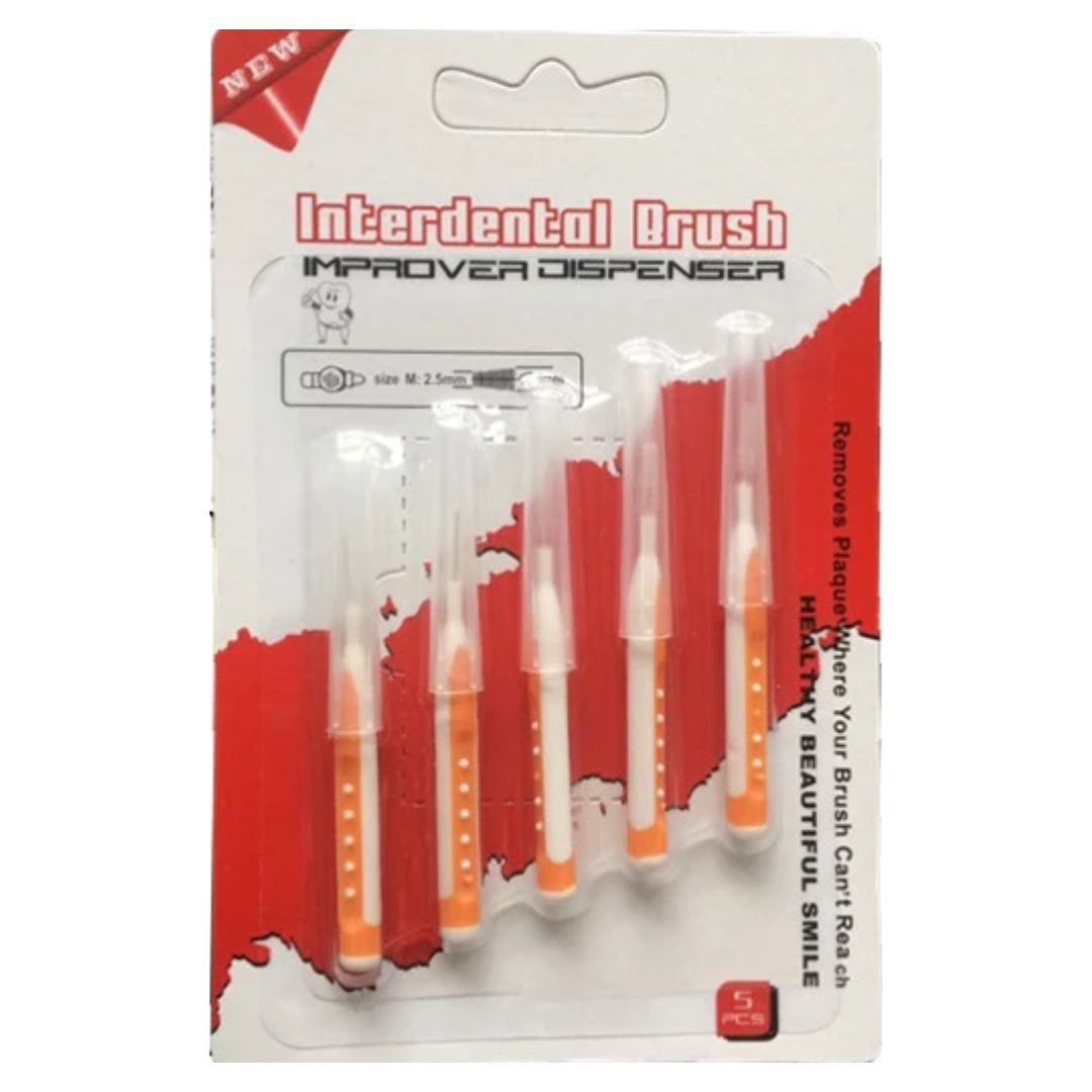 Interdental Brushes Size M 2.5mm Orange (5 Count) by Farmacias Savia