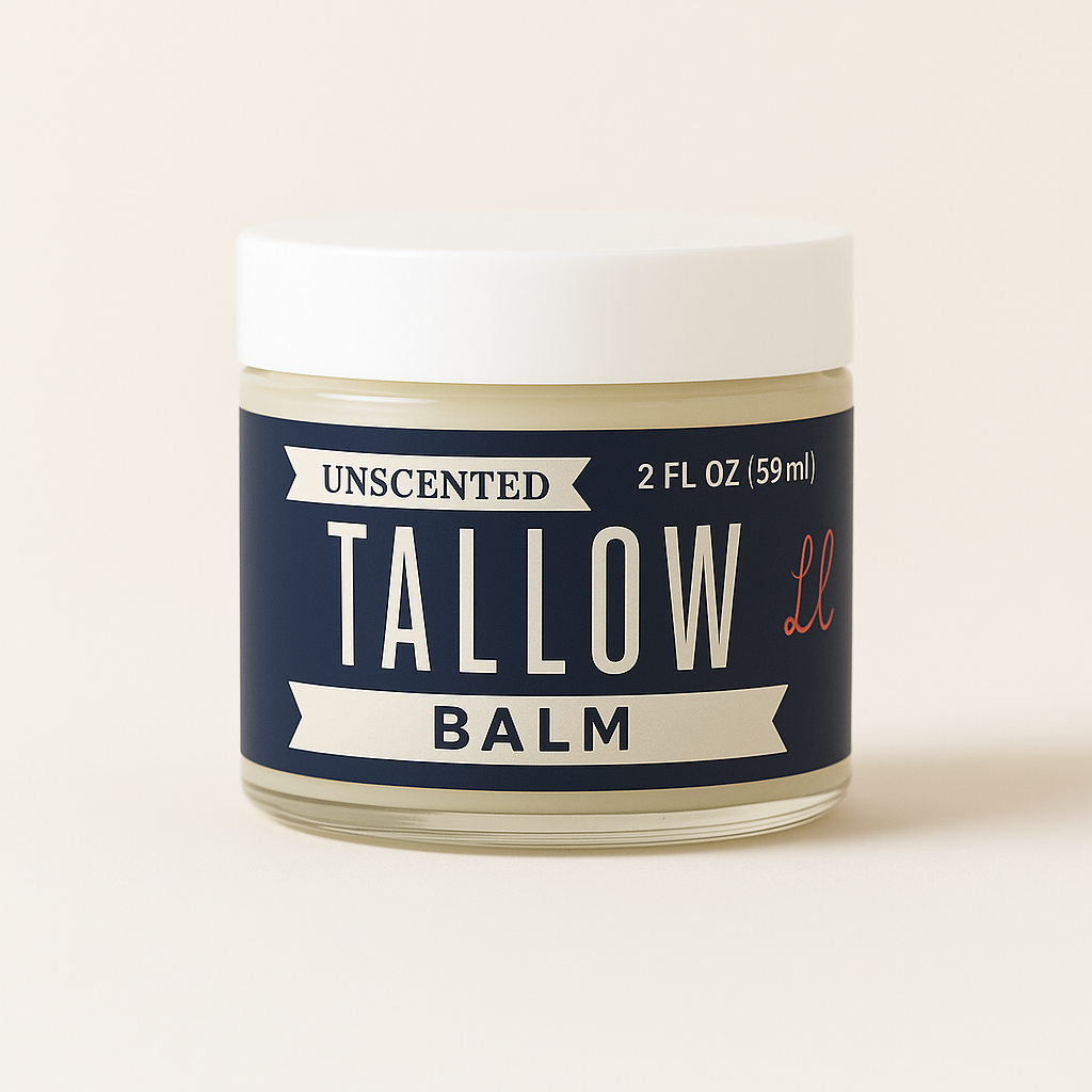 Unscented Tallow Balm | Natural Beef Tallow Vitamin E, Jojoba Moisturizer for Face & Body |Clean, Preservative-Free Skincare by Lady May by The Lady May