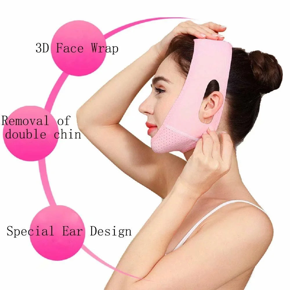 Reusable V Line Mask,V Shaped Face Mask for Sagging,Refined Jawline Support Strap,Adjustable Facial Slimming Strap,Chin up & Face Lifting Belt by Korean Skin Care