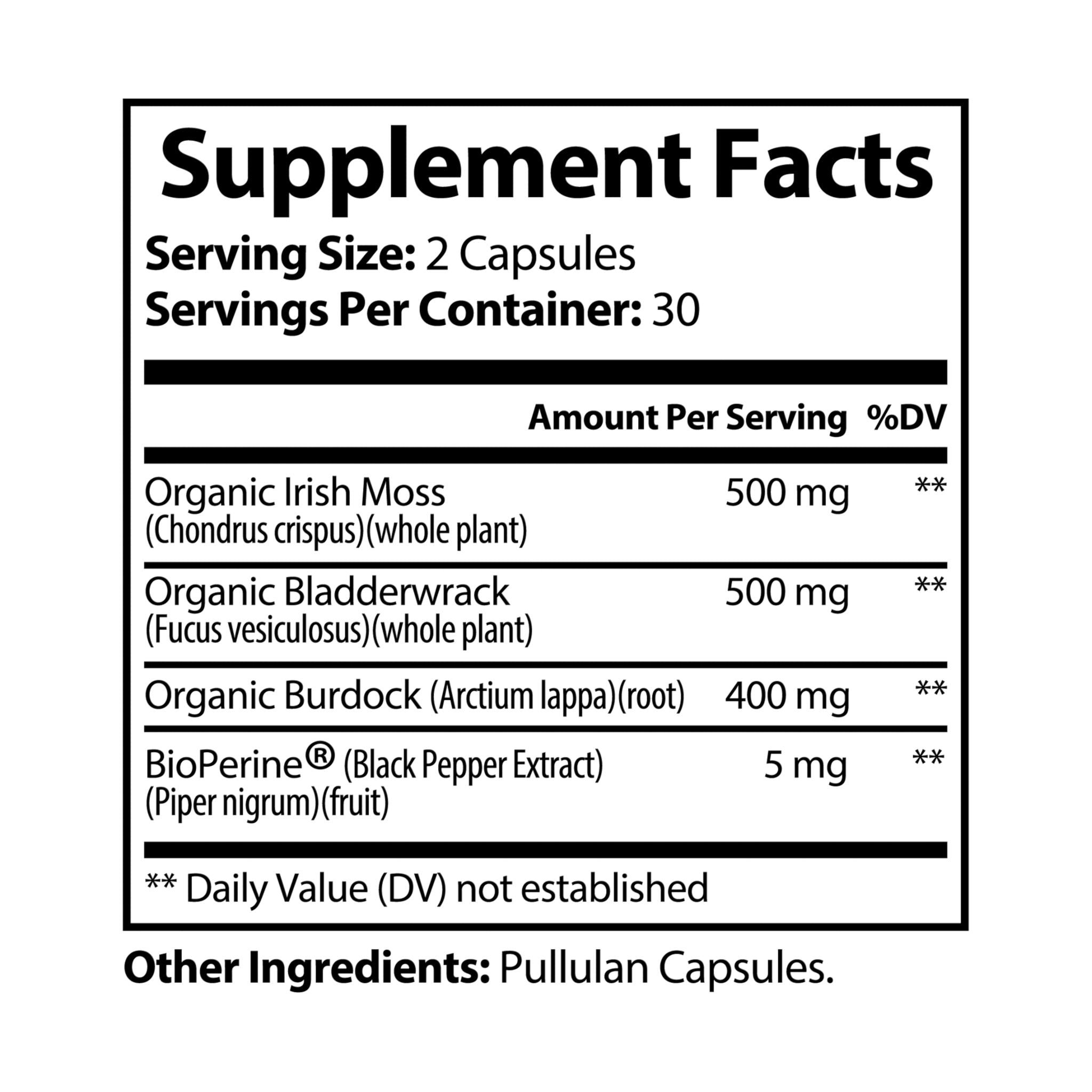 Algaris Sea Moss Supplement (60 Capsules) by Spee24, LLC