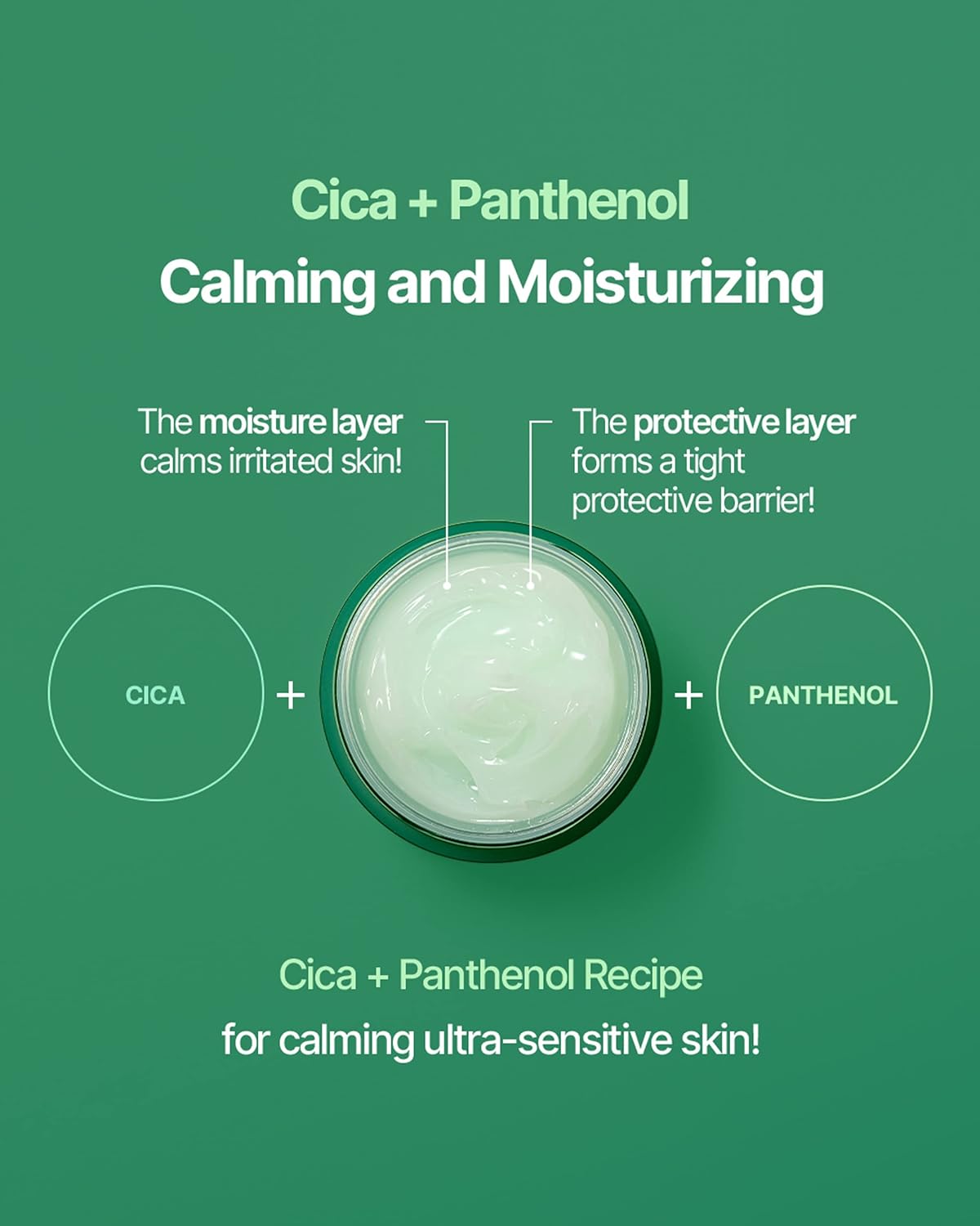 CICA Panthenol Moisturizing Cream | Overnight Face Cream | Soothing, Moisturizing, and Hydrating Facial Mask with Hyaluronic Acid | Korean Skin Care Overnight Moisturizer | 2.70 Fl Oz by Korean Skin Care