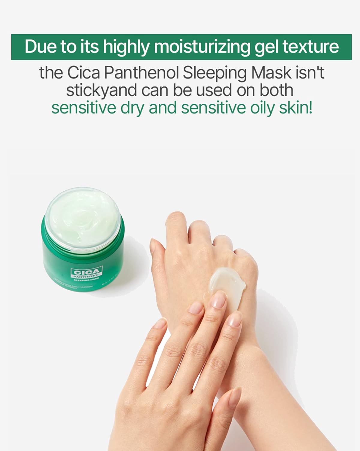 CICA Panthenol Moisturizing Cream | Overnight Face Cream | Soothing, Moisturizing, and Hydrating Facial Mask with Hyaluronic Acid | Korean Skin Care Overnight Moisturizer | 2.70 Fl Oz by Korean Skin Care