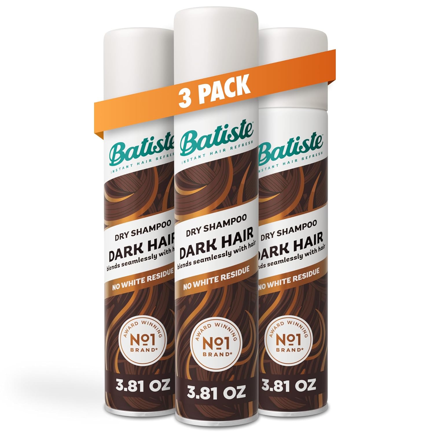 Batiste Dark Dry Shampoo, Waterless shampoo, 3.81oz 3 pack by Pasteur Pharmacy