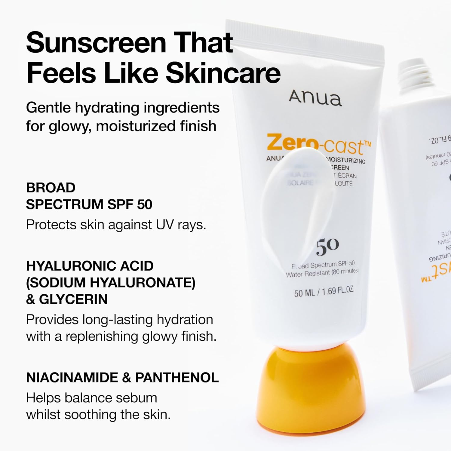 ANUA Zero-Cast Moisturizing Finish Sunscreen SPF50+ PA++++ by AsiaBeautyMall