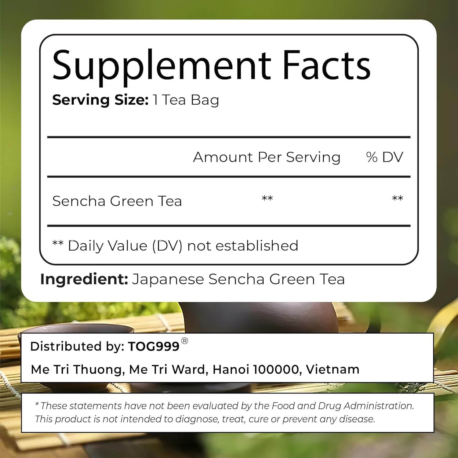 Premium Sencha Green Tea Bags, 100% Natural & Pure from Sencha Green Tea Leaves by FreshDrinkUS - Natural and Premium Herbal Tea