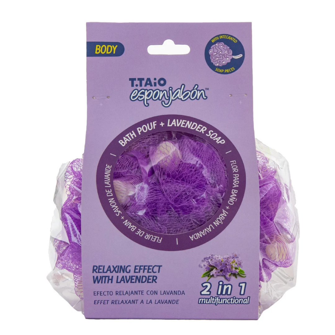 T.Taio Esponjabon Lavender Bath Pouf + Lavender Soap (2in1) by Farmacias Savia