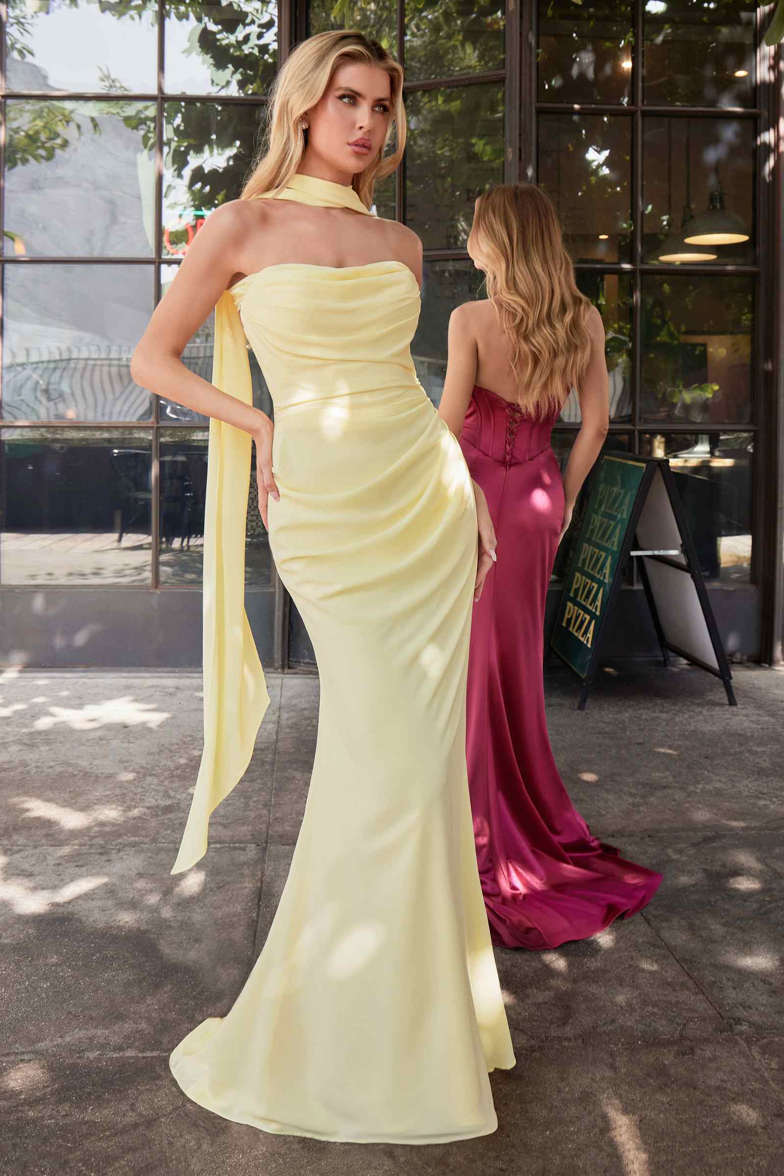 Ladivine 7433 Dress Versatile Tie Chiffon Strapless Dress by DiscountDressShop