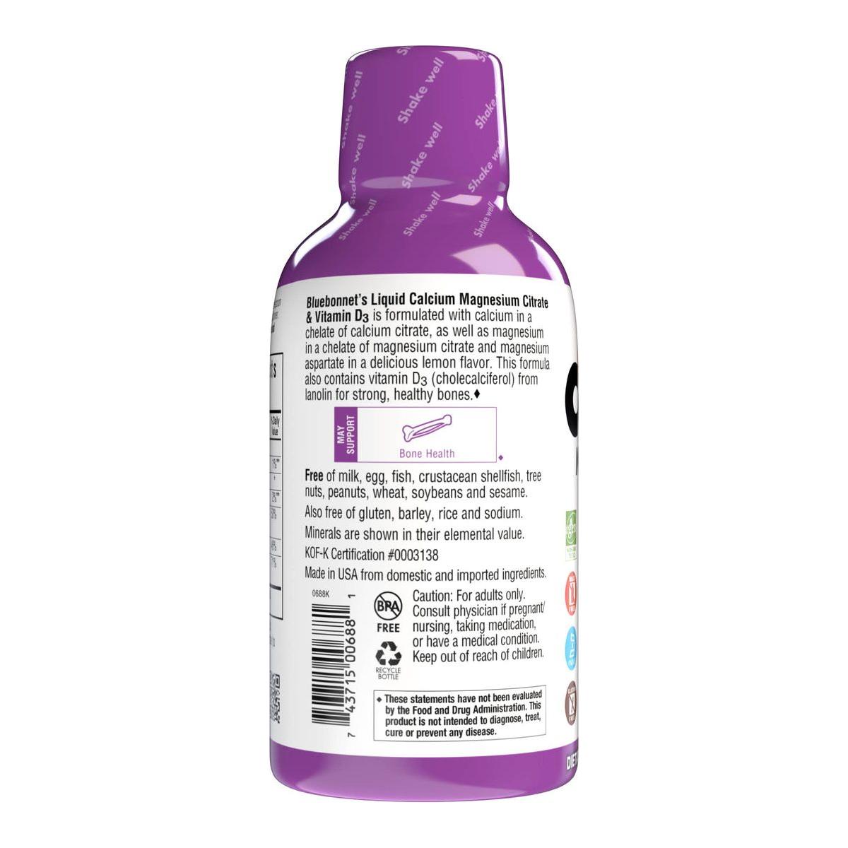 Bluebonnet Liquid Calcium Magnesium Citrate Plus Vitamin D3, Lemon, 16 oz by Pasteur Pharmacy